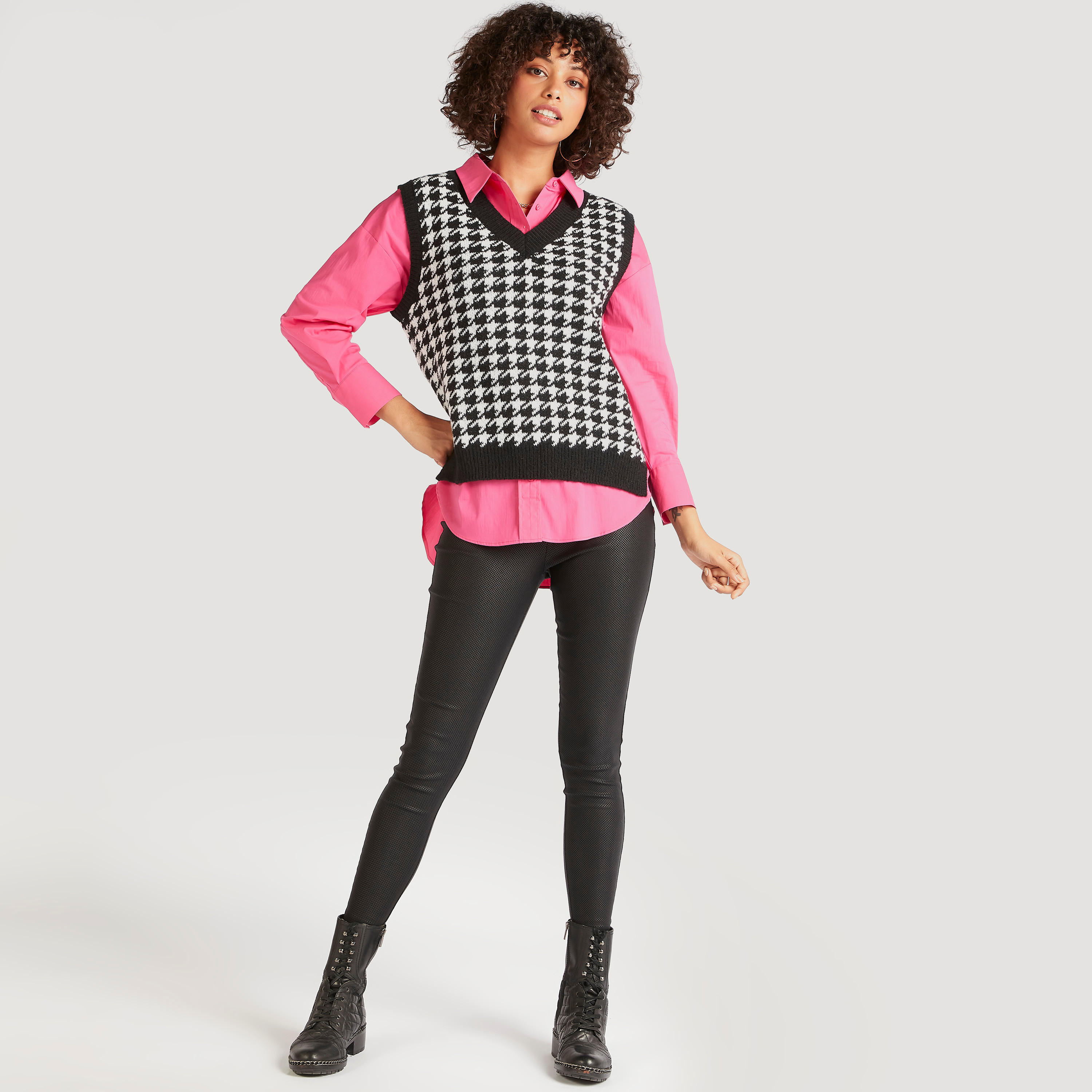 Solid Shirt with Spread Collar and Long Sleeves-women-clothing-shirtsandblouses-shirts-image-2