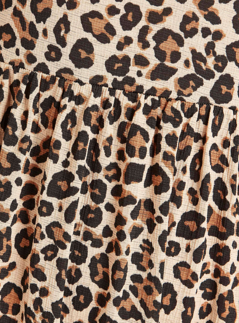 فستان إيه لاين طويل بطبعات حيوانات وأكمام 3/4-women-clothing-dresses-image-3