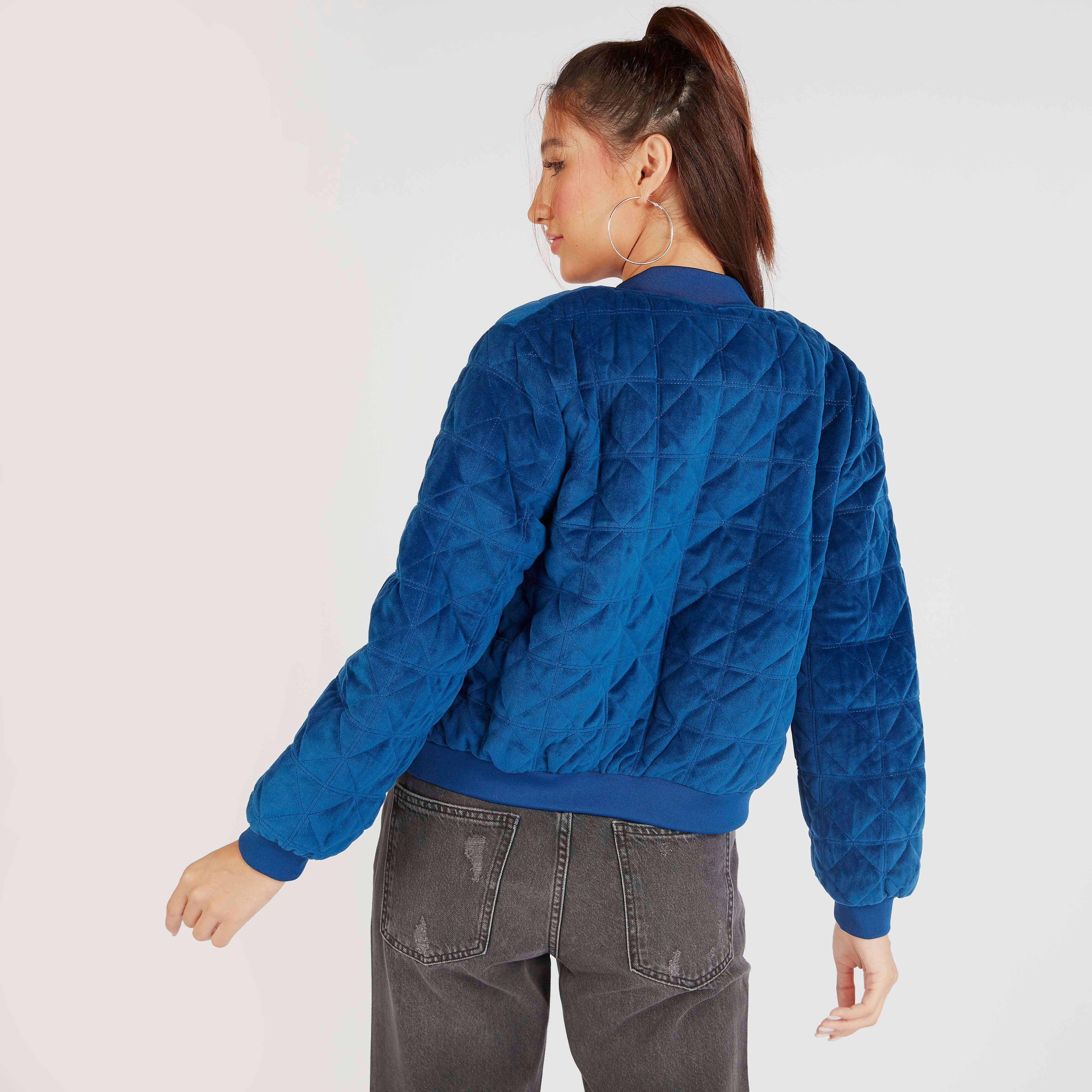 جاكيت بومبر مبطّن بسحّاب وجيوب وأكمام طويلة-women-winterwear-coatsandjackets-jackets-image-3