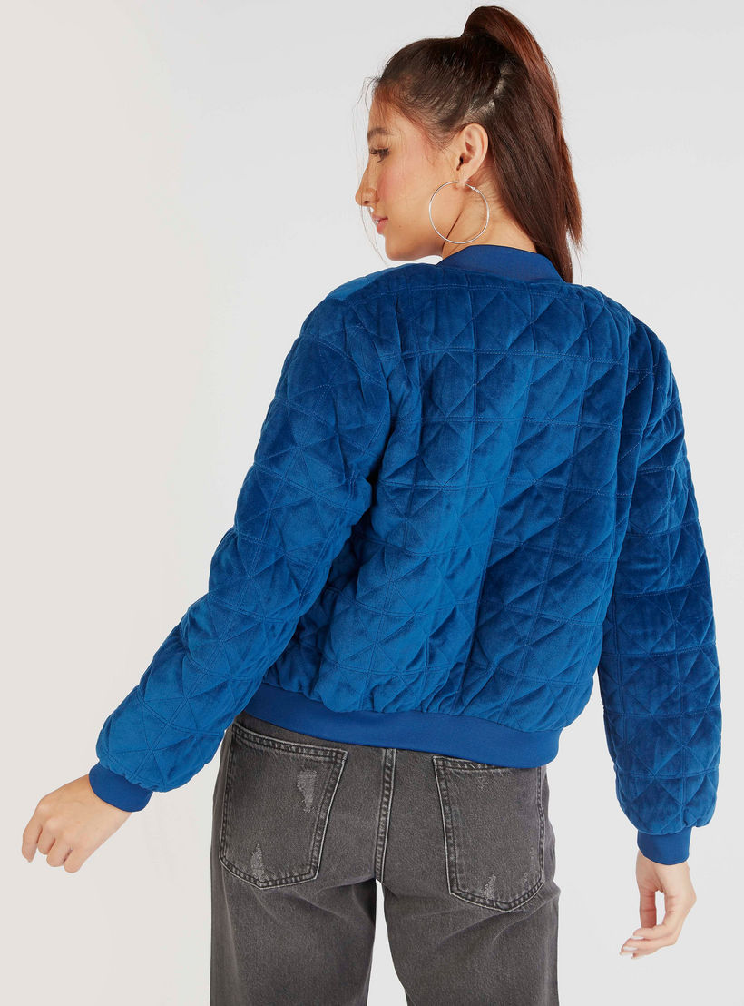 جاكيت بومبر مبطّن بسحّاب وجيوب وأكمام طويلة-women-winterwear-coatsandjackets-jackets-image-3