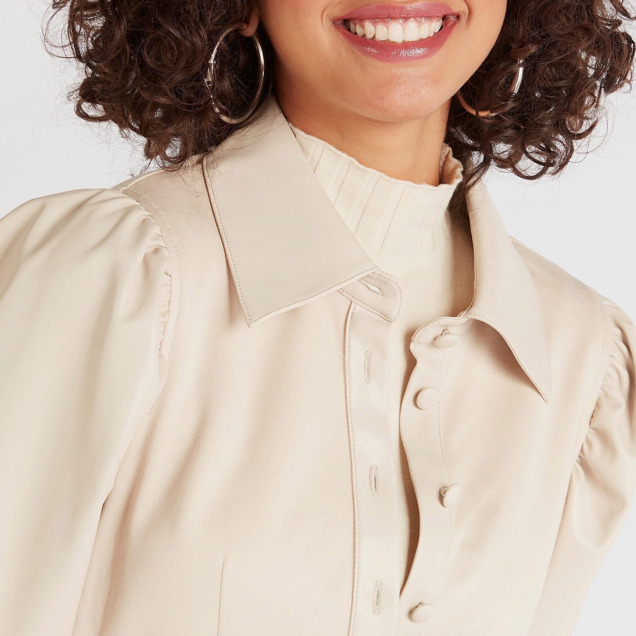 Solid Mini A-line Collared Dress with Short Sleeves and Belt-women-clothing-dresses-image-5