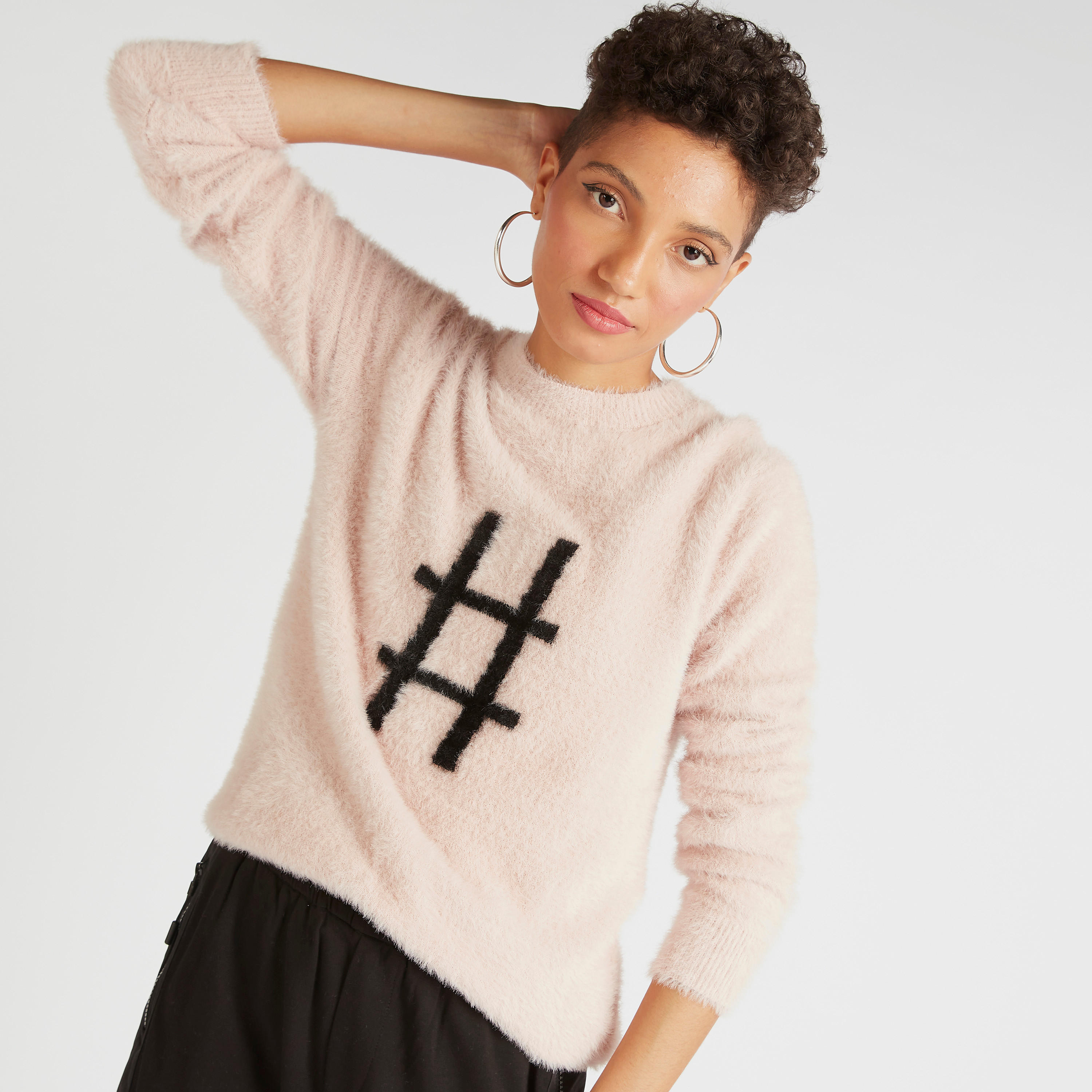 كنزة بارزة الملمس بياقة ضيقة وأكمام طويلة-women-clothing-cardigansandjumpers-jumpers-image-4