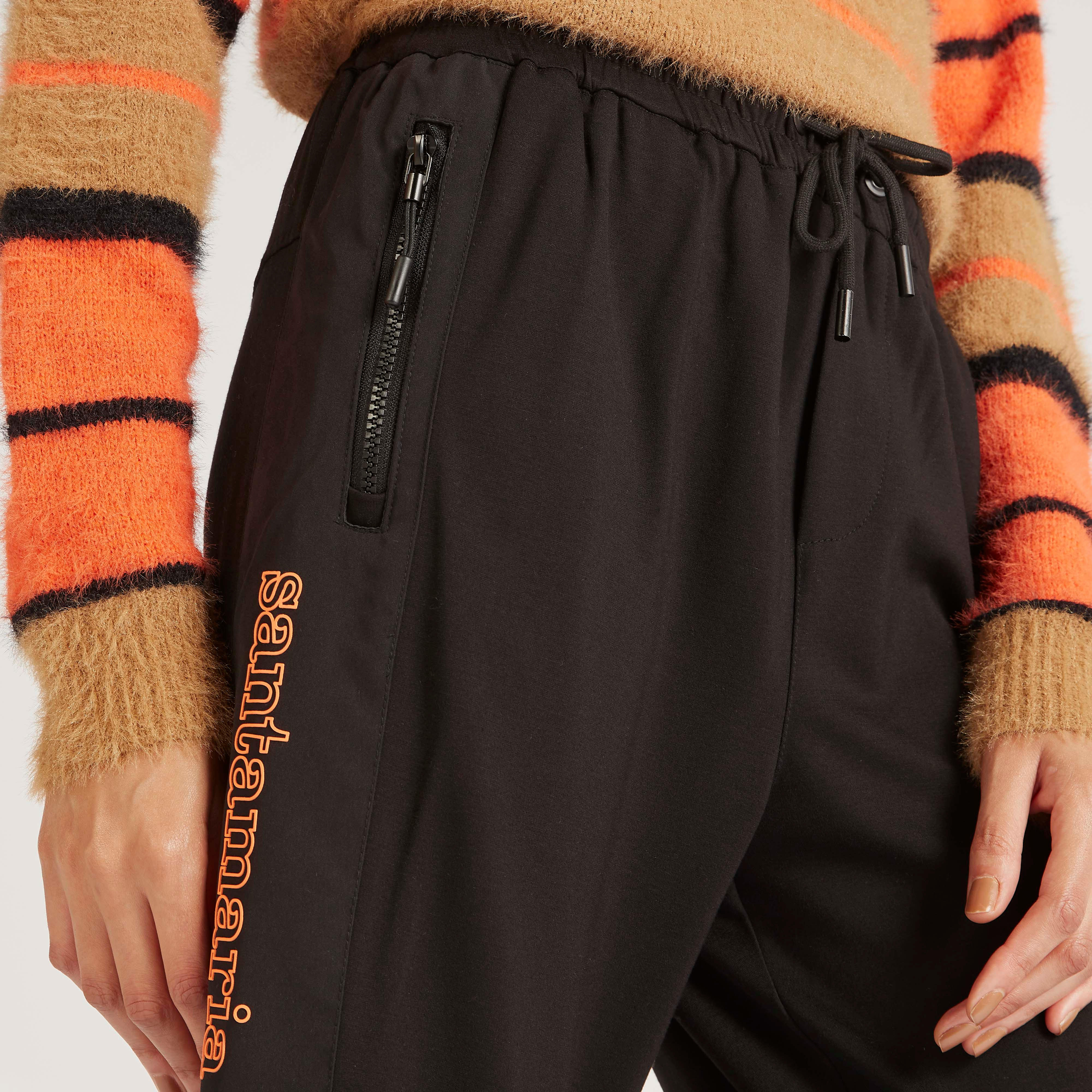 بنطلون رياضي بقصّة مريحة وخصر مرتفع ورباط إغلاق-women-clothing-bottoms-joggers-image-6