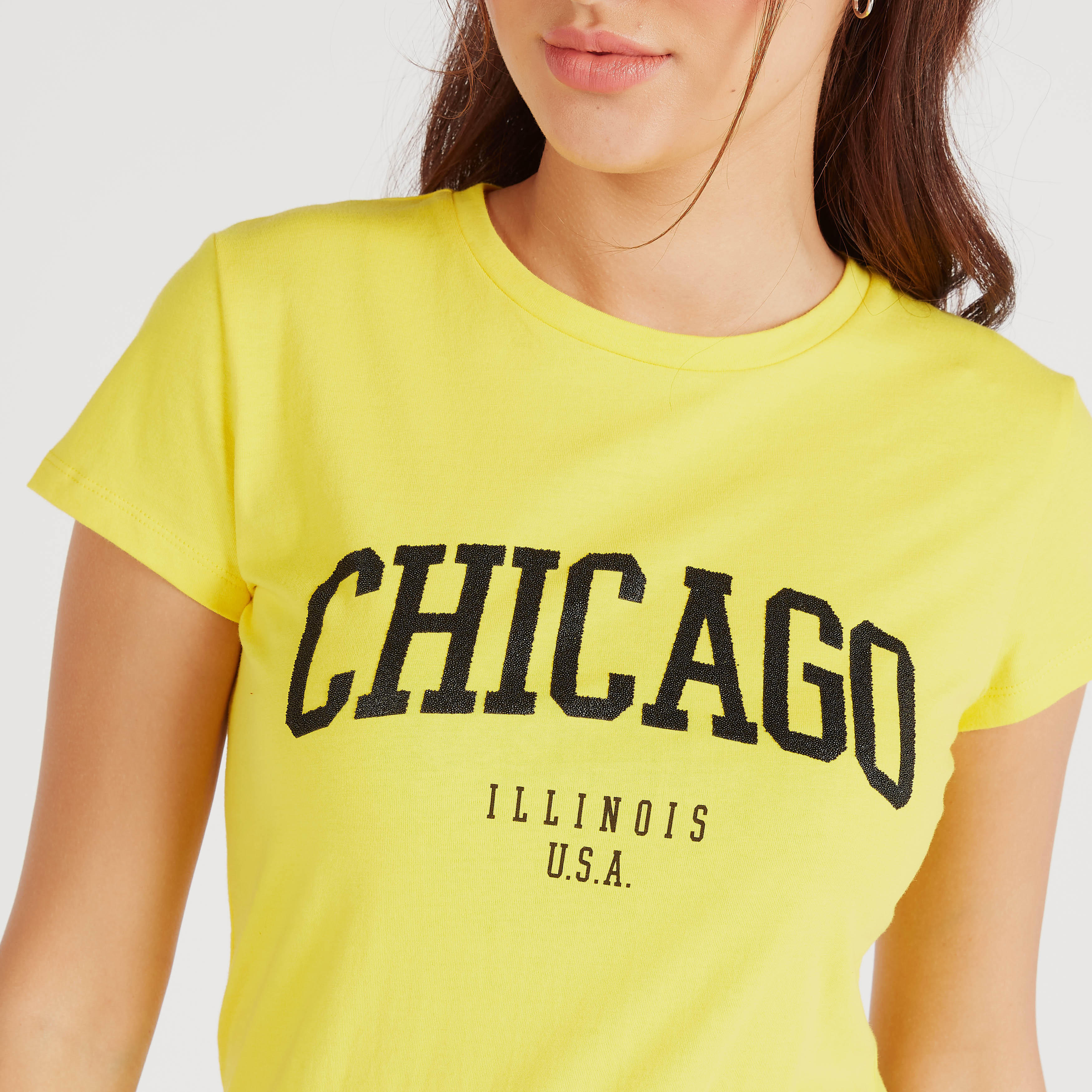 تيشيرت بياقة ضيّقة وأكمام كاب وطبعات -women-clothing-tshirts-image-3