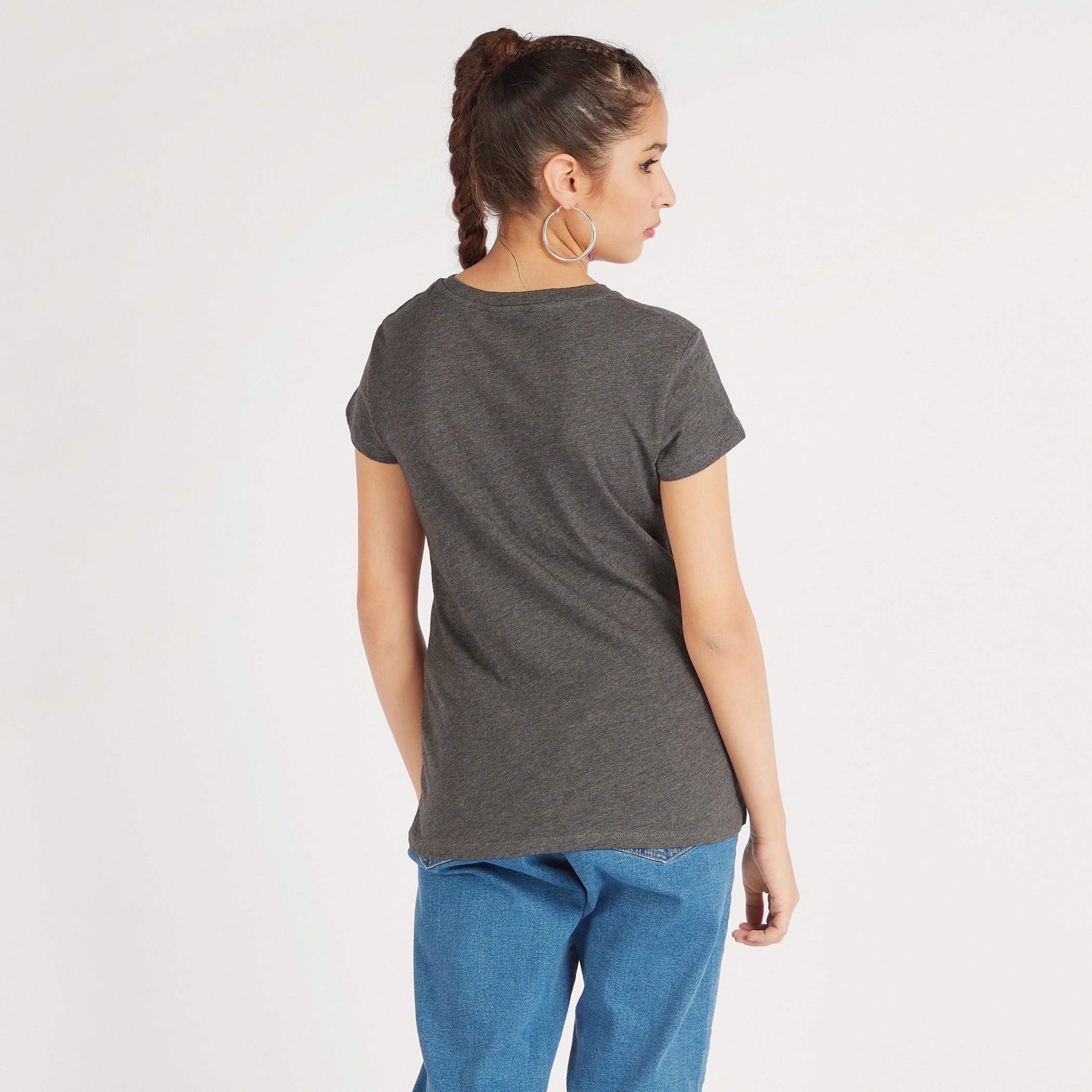 تيشيرت بياقة ضيّقة وأكمام كاب وطَبعات-women-clothing-tshirts-image-4