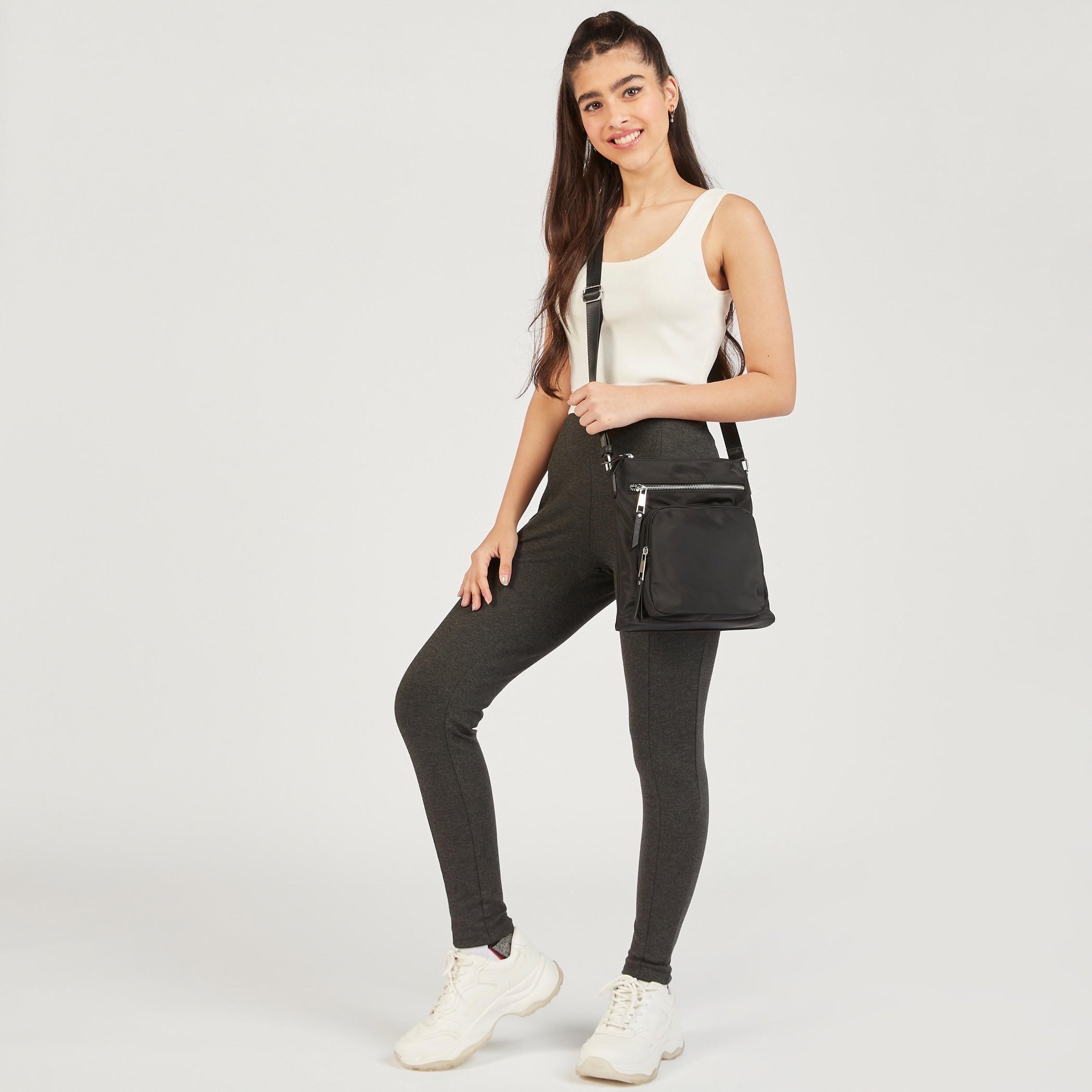بنطلون ليقنز سادة بخصر مطاطي متوسط الارتفاع-women-clothing-bottoms-leggings-image-19