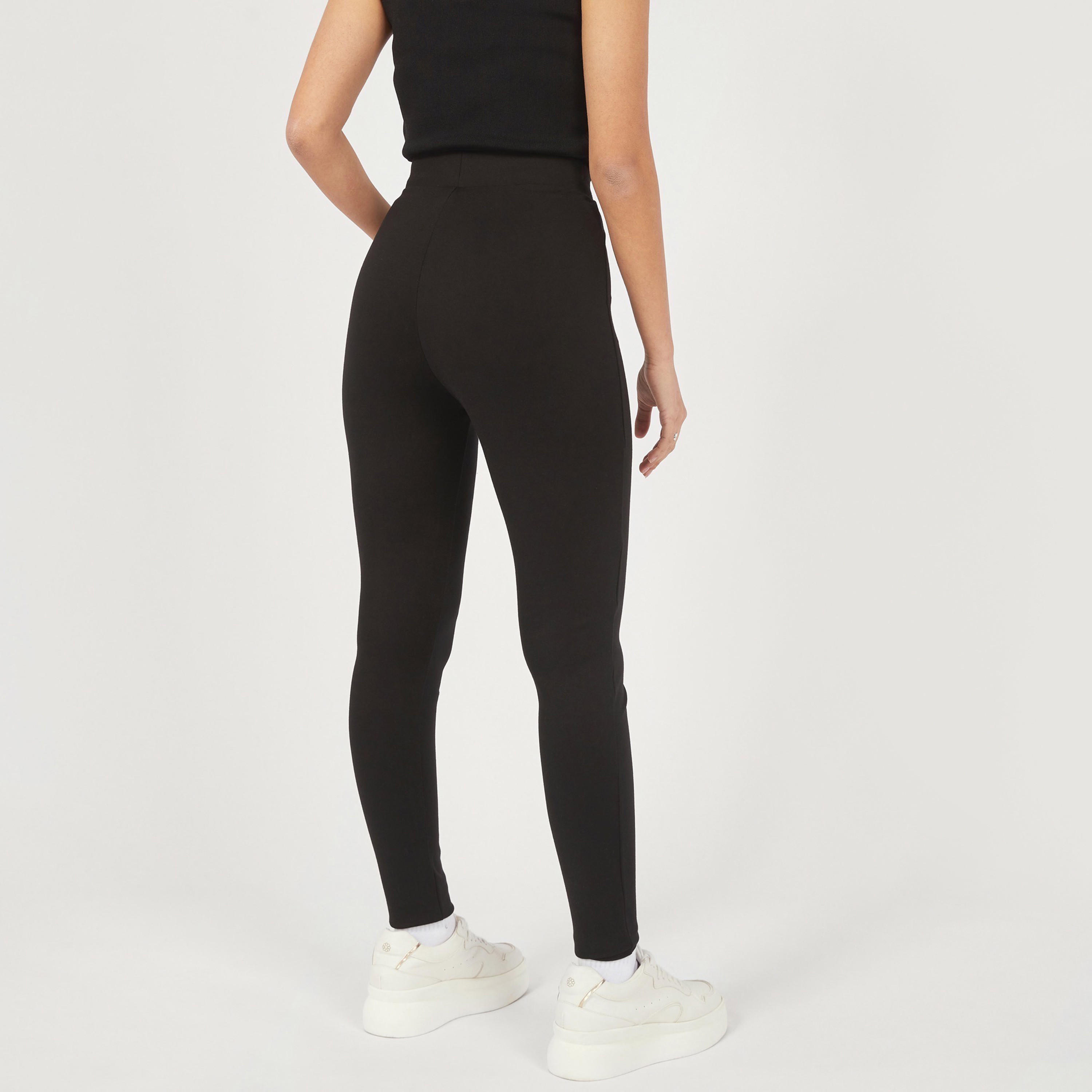 بنطلون ليقنز سادة بخصر مطاطي متوسط الارتفاع-women-clothing-bottoms-leggings-image-24
