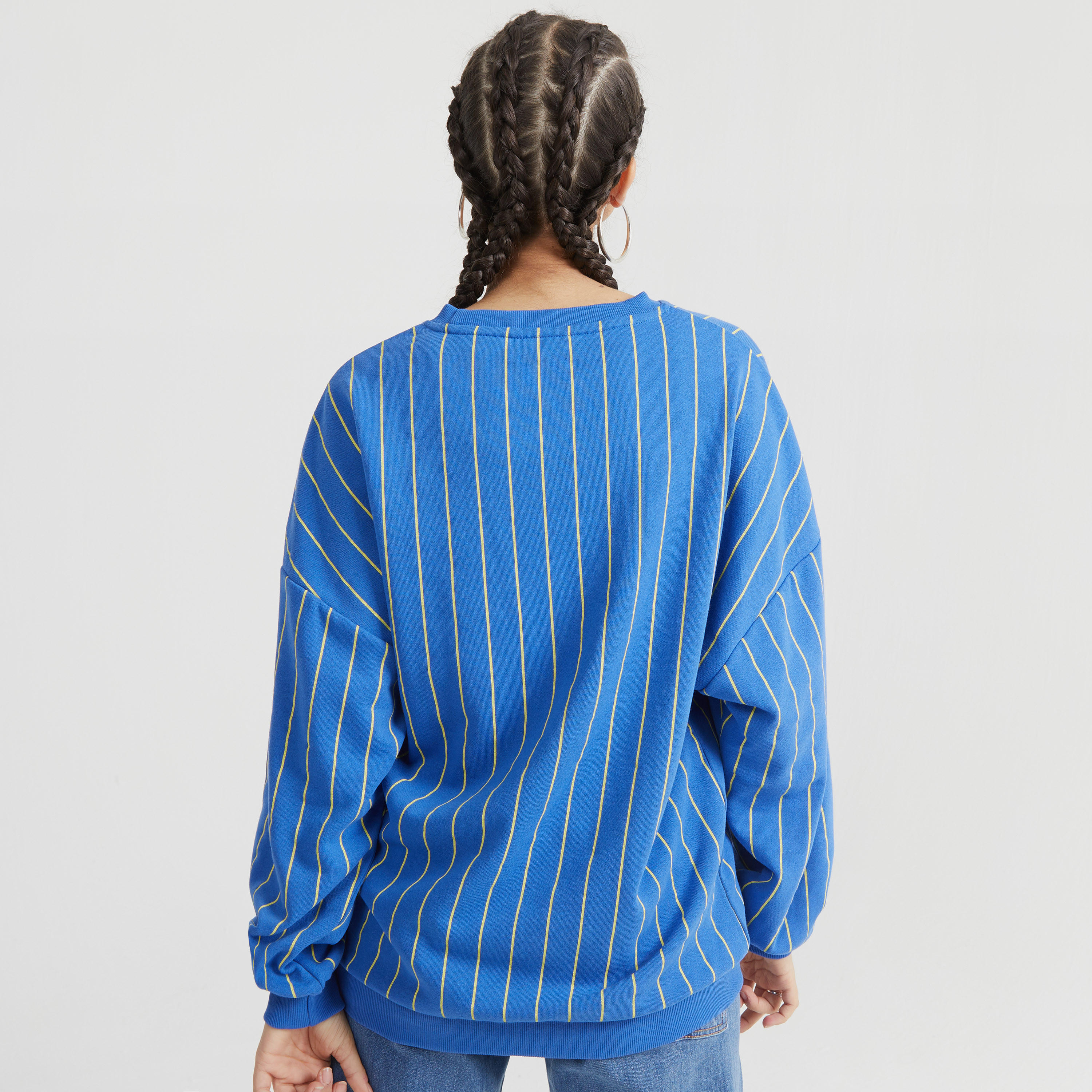 Striped Crew Neck Sweatshirt with Long Sleeves-women-clothing-hoodiesandsweatshirts-sweatshirts-image-4