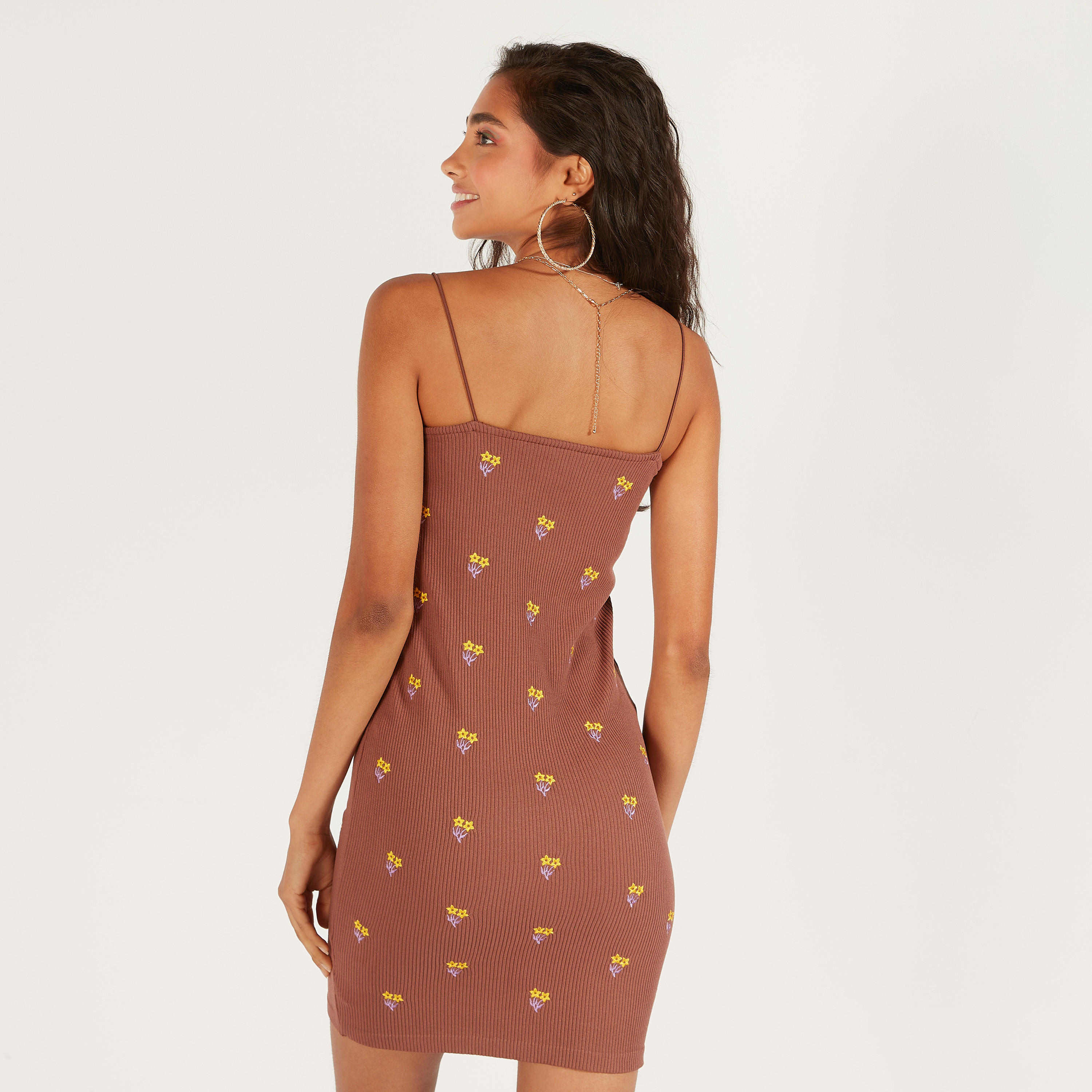 Embroidered Mini Bodycon Dress with Spaghetti Straps-women-clothing-dresses-image-13