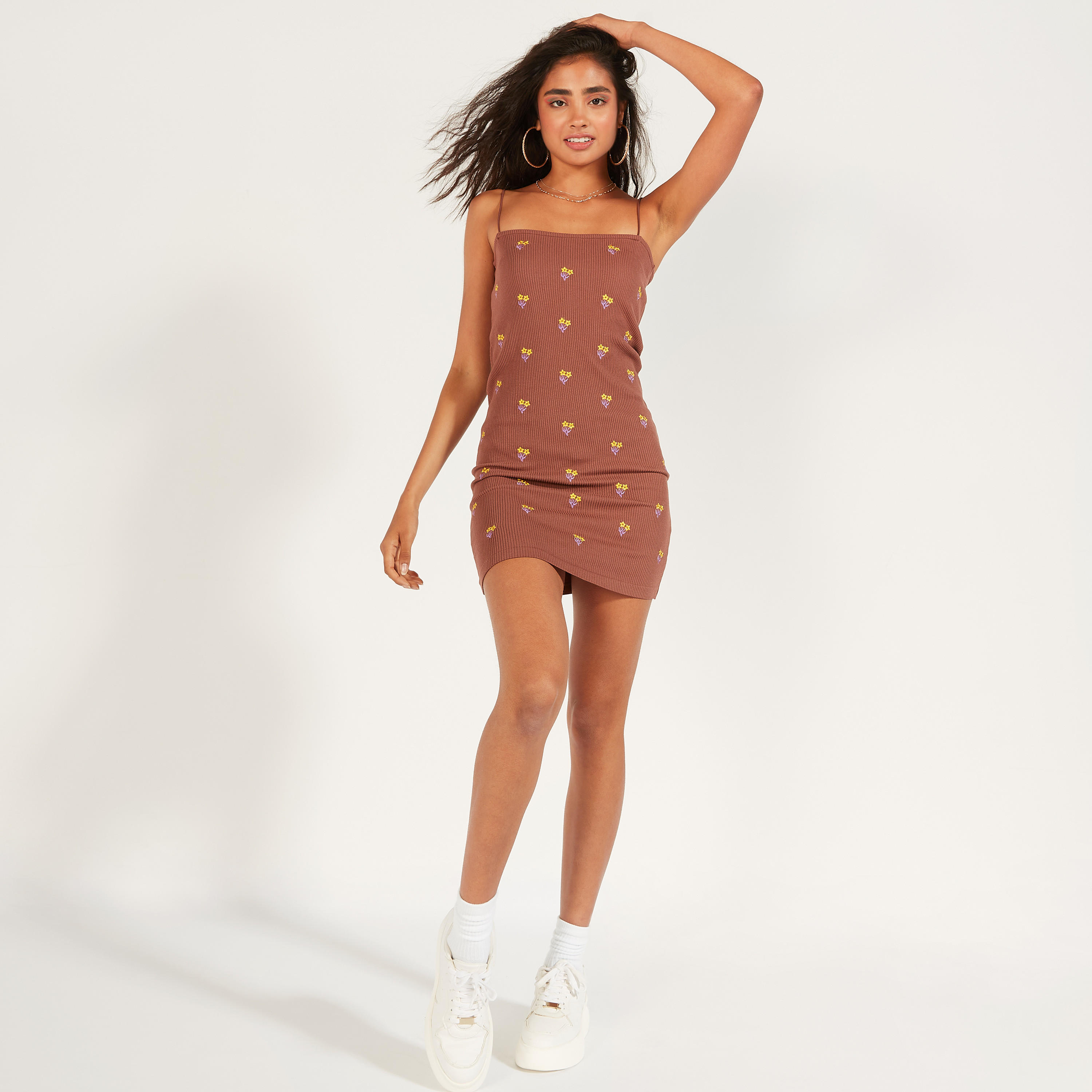 Embroidered Mini Bodycon Dress with Spaghetti Straps-women-clothing-dresses-image-14