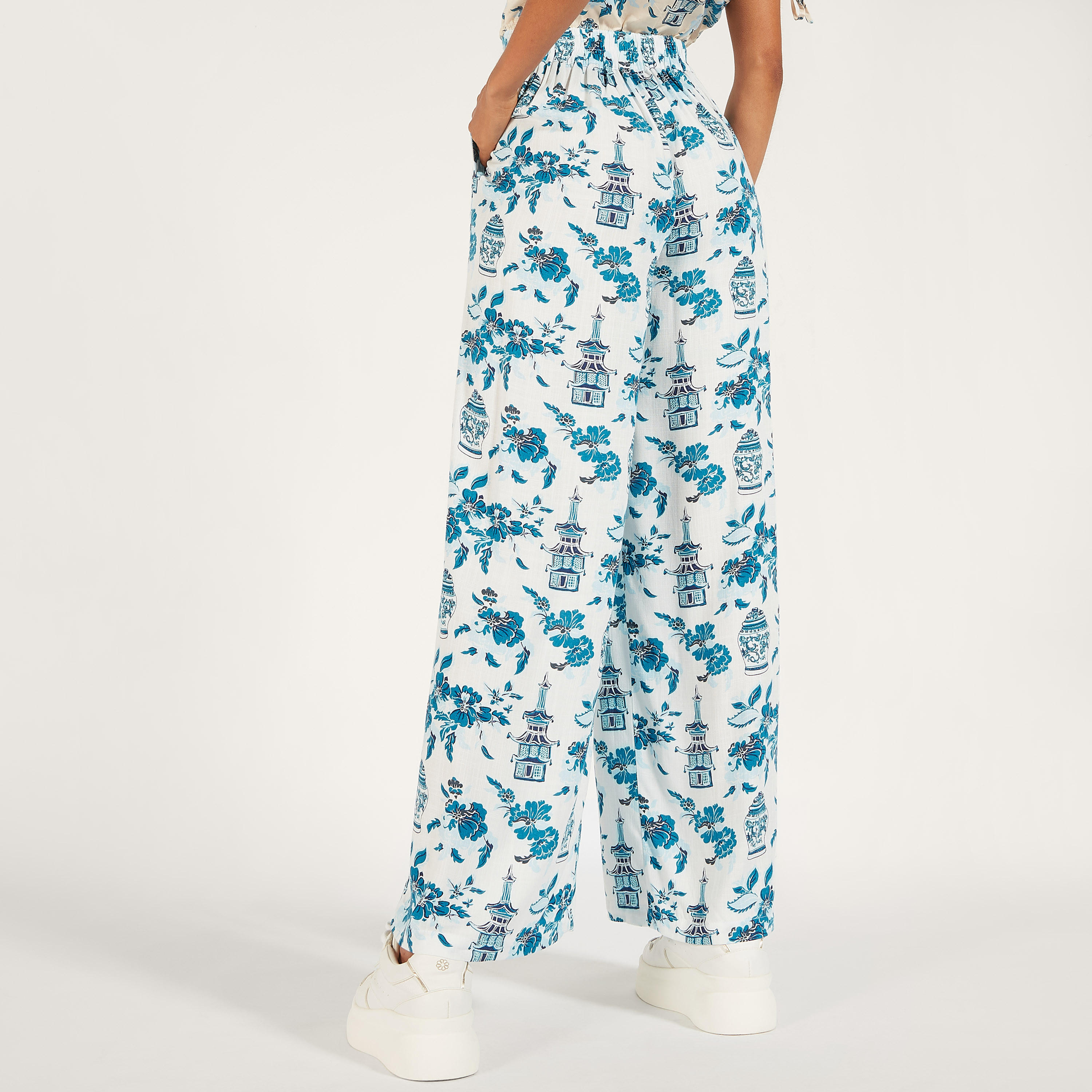Printed Mid-Rise Palazzo Pants with Semi-Elasticated Waistband-women-clothing-trousers-image-5