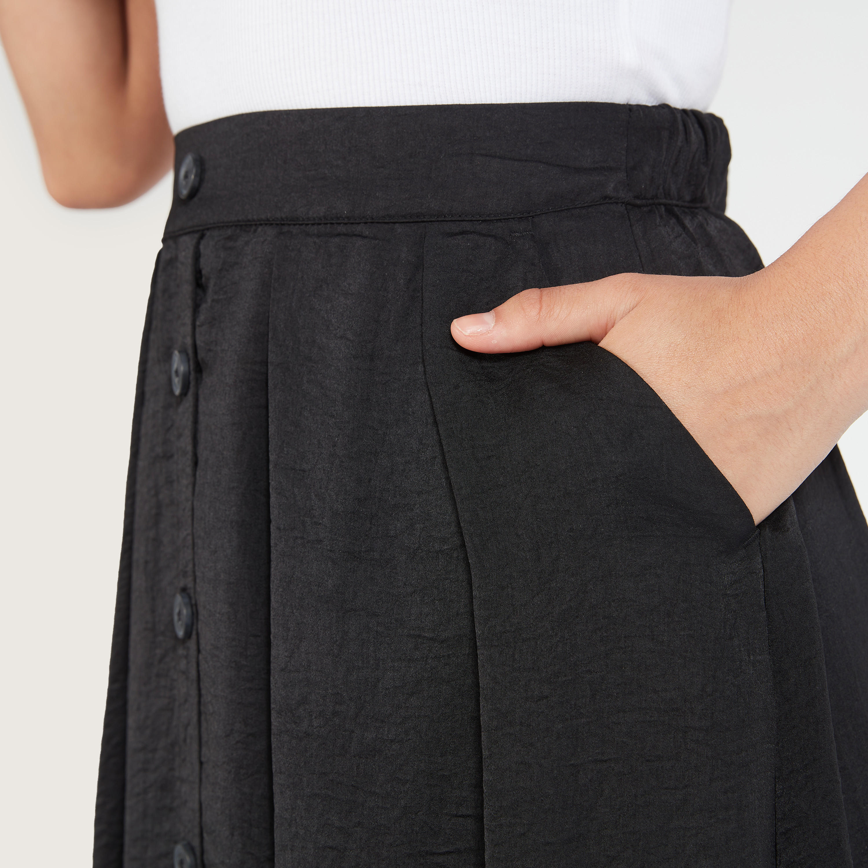 تنّورة ميدي إيه لاين سادة بكُسرات وجيوب-women-clothing-bottoms-skirts-image-7