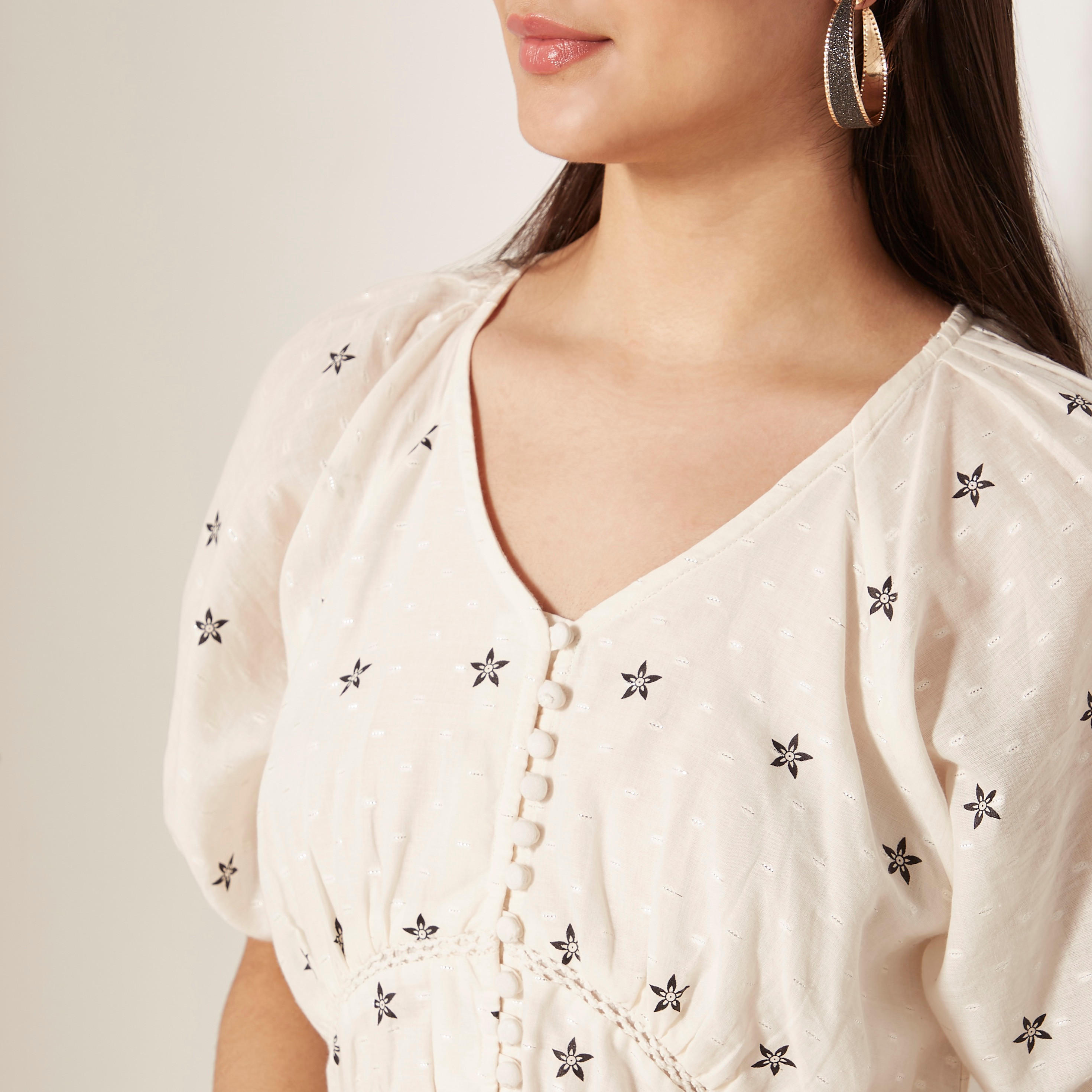 فستان طويل لوركس بأكمام منفوخة وطبعات أزهار-women-clothing-dresses-image-4