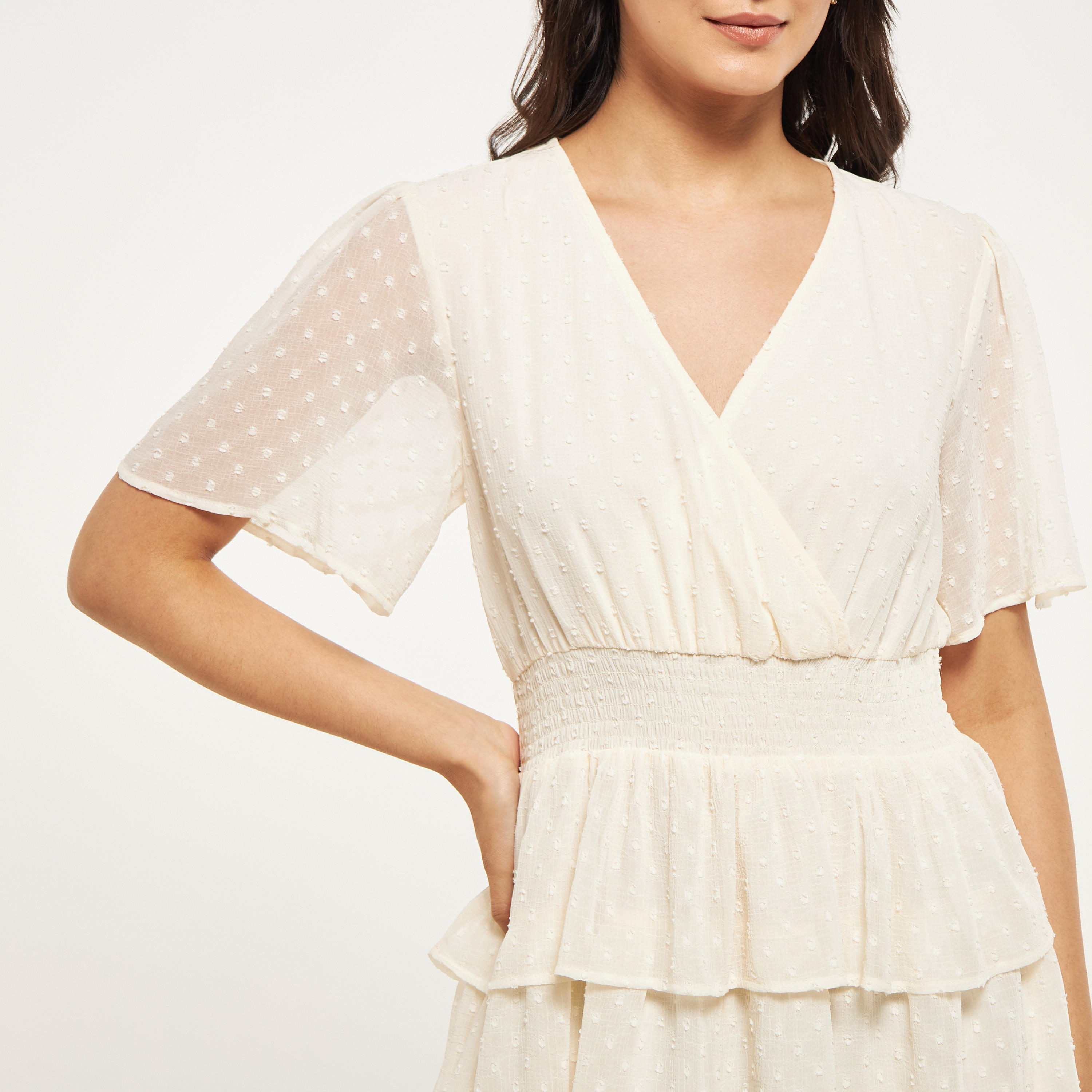 فستان قصير متعدد الطبقات بخصر كشكش وأكمام واسعة-women-clothing-dresses-image-8