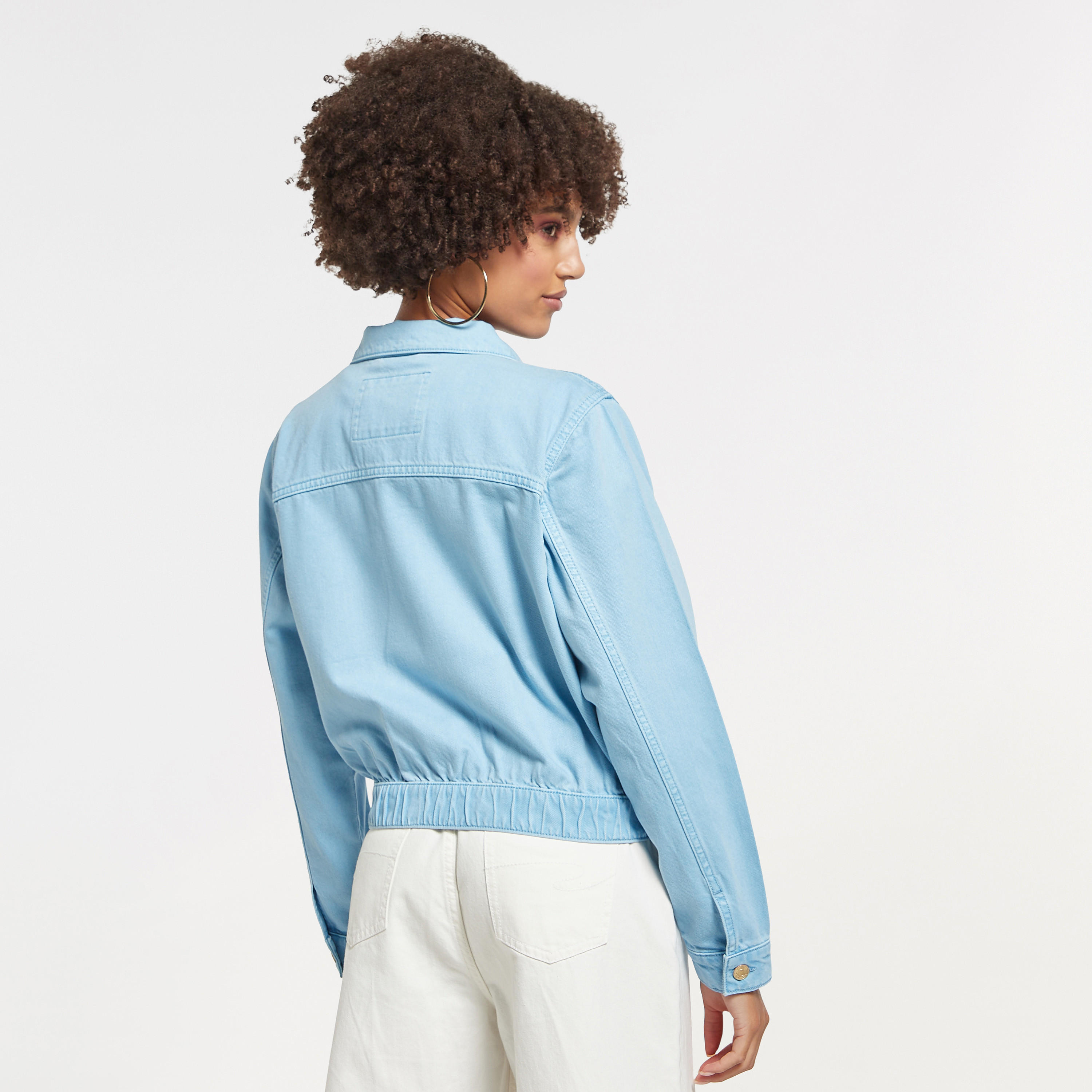 جاكيت تراكر دنيم سادة بجيوب من لي كوبر-women-winterwear-coatsandjackets-jackets-image-6