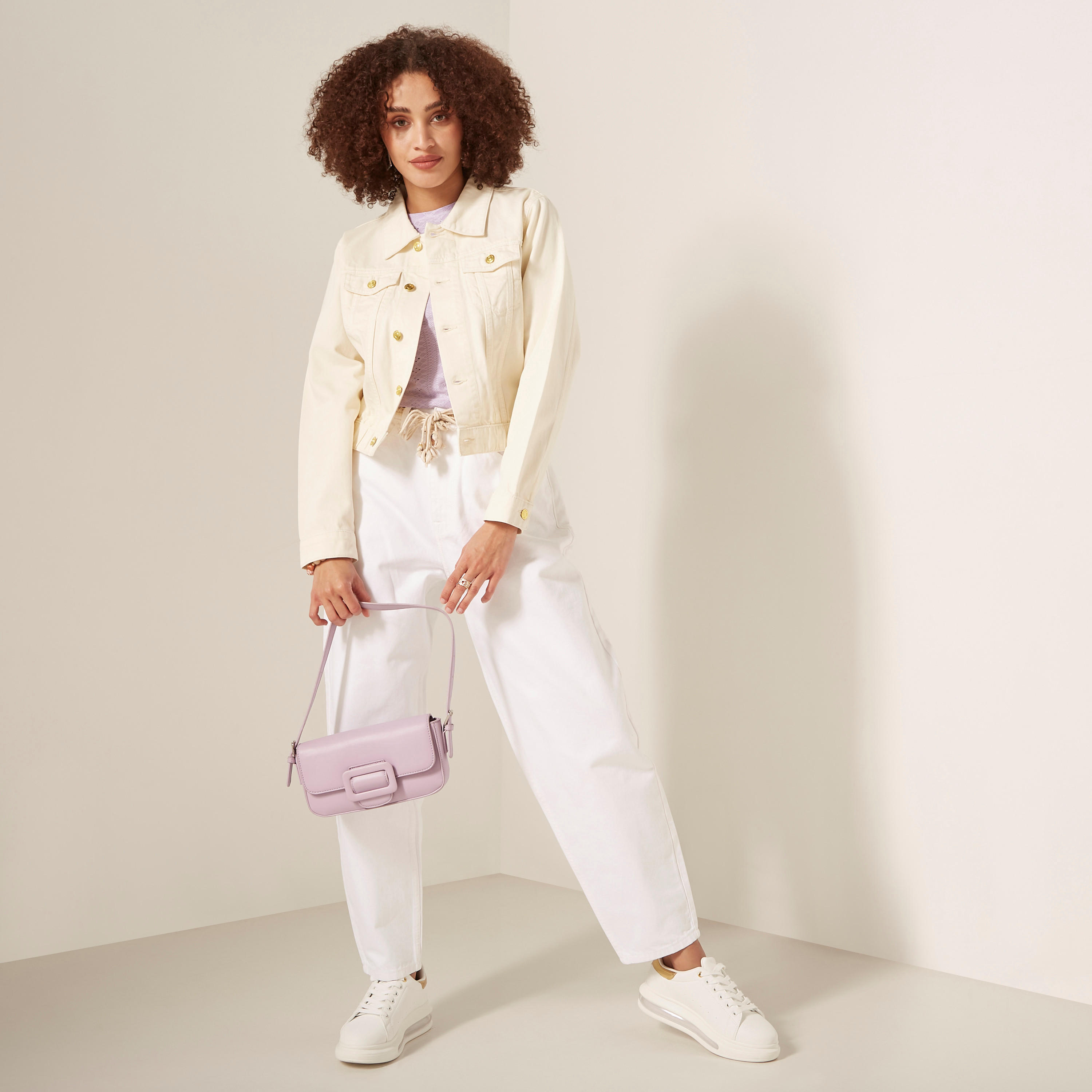 جاكيت تراكر دنيم سادة بجيوب من لي كوبر-women-winterwear-coatsandjackets-jackets-image-3