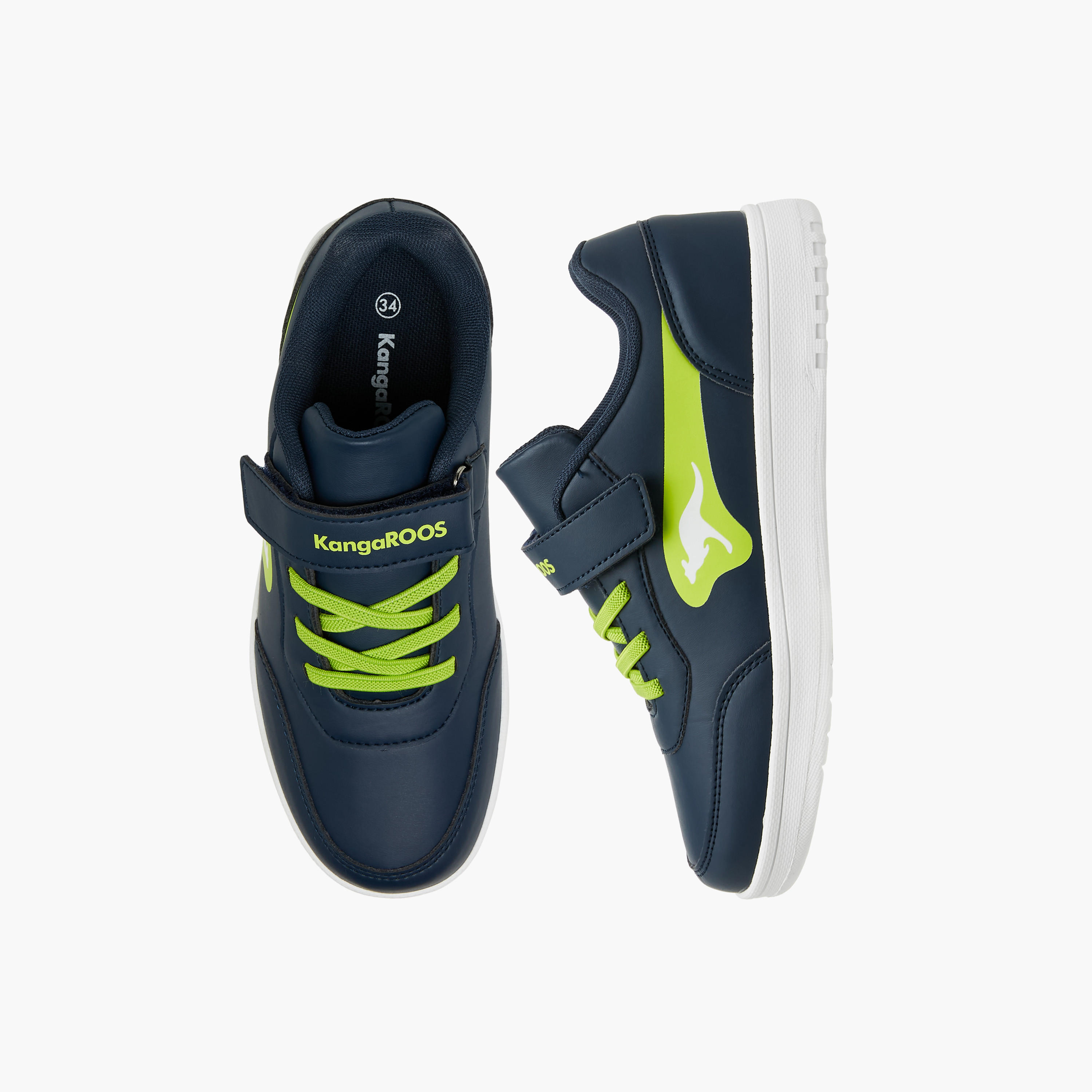 KangaROOS Boys' Panelled Sneakers with Hook and Loop Closure-boys-shoes-sneakers-image-1