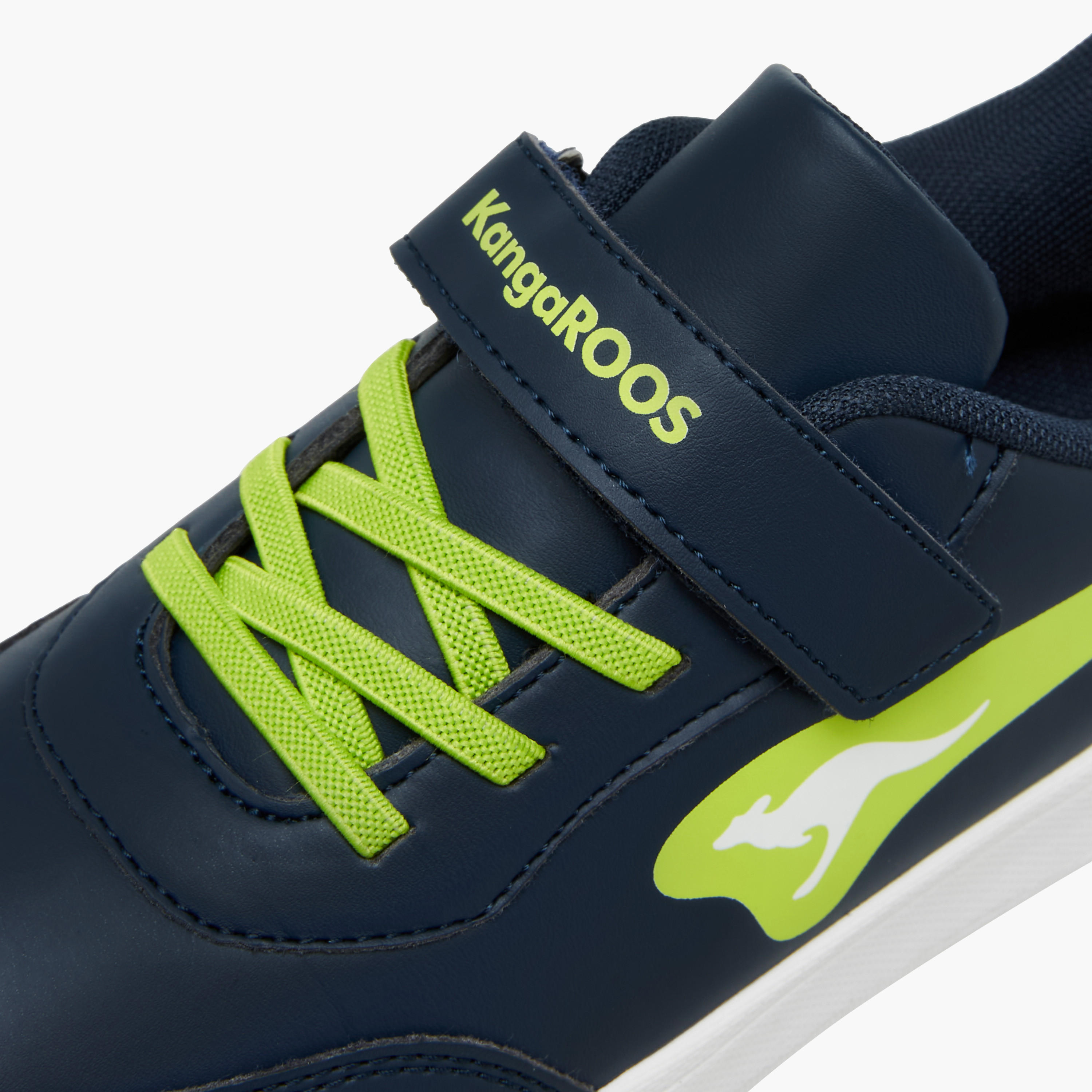 KangaROOS Boys' Panelled Sneakers with Hook and Loop Closure-boys-shoes-sneakers-image-4