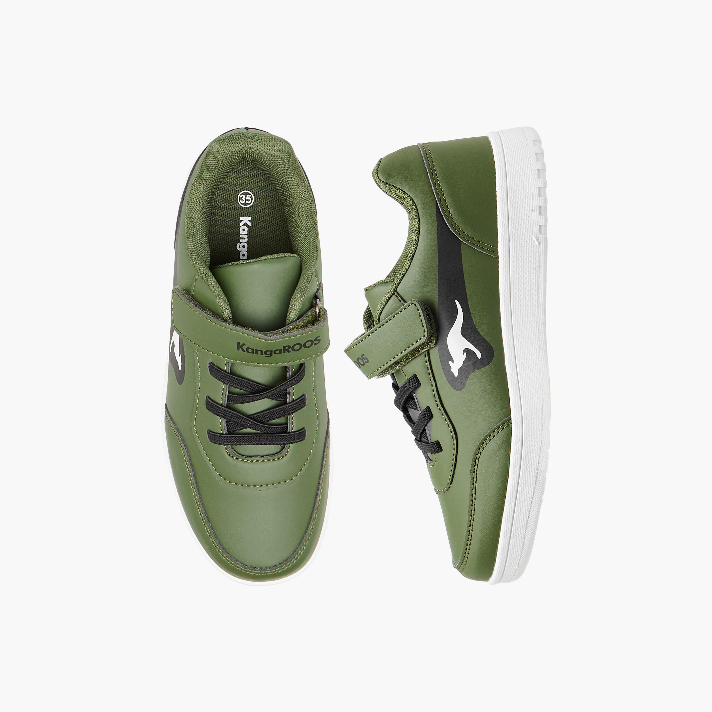 KangaROOS Boys' Panelled Sneakers with Hook and Loop Closure-boys-shoes-sneakers-image-1