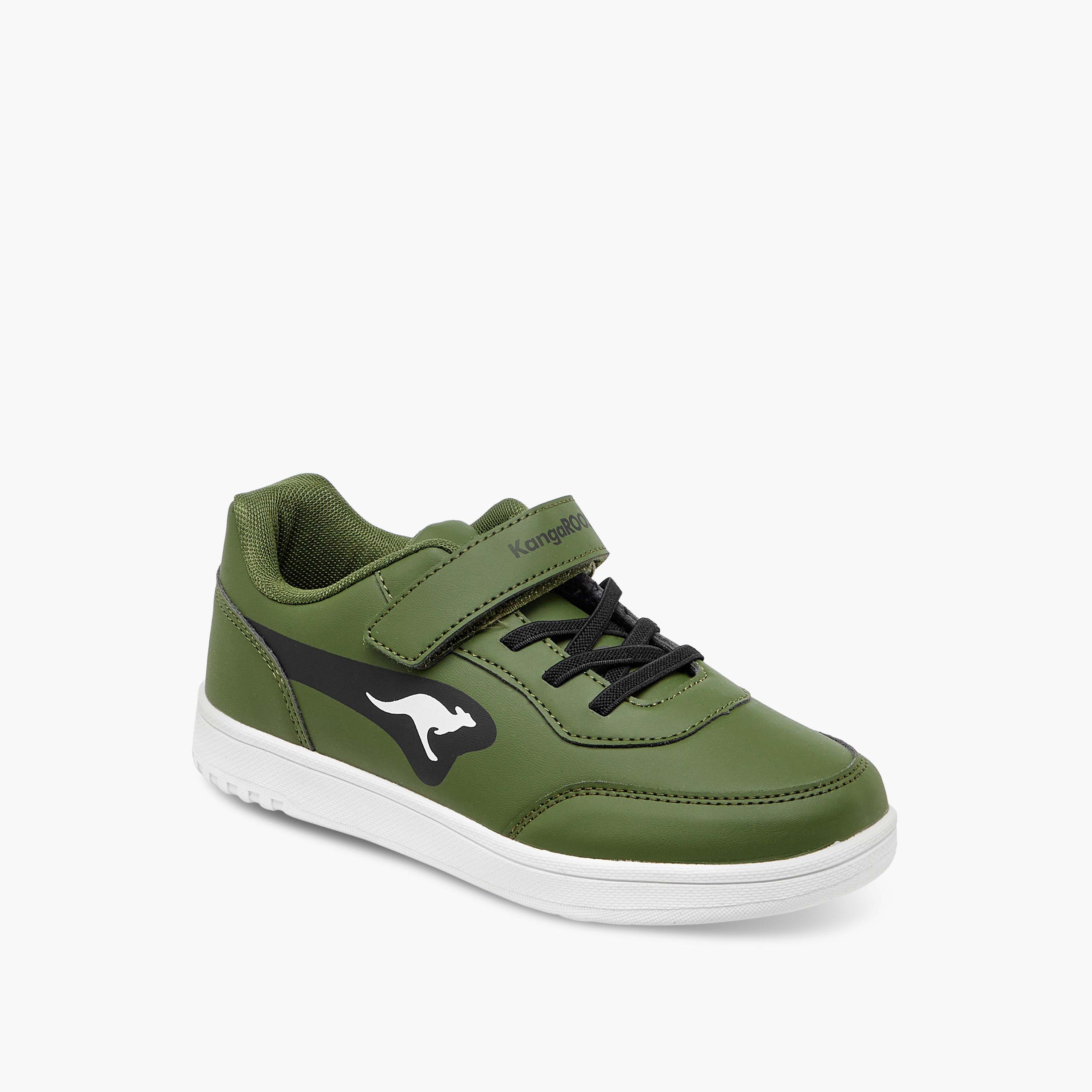 KangaROOS Boys' Panelled Sneakers with Hook and Loop Closure-boys-shoes-sneakers-image-2