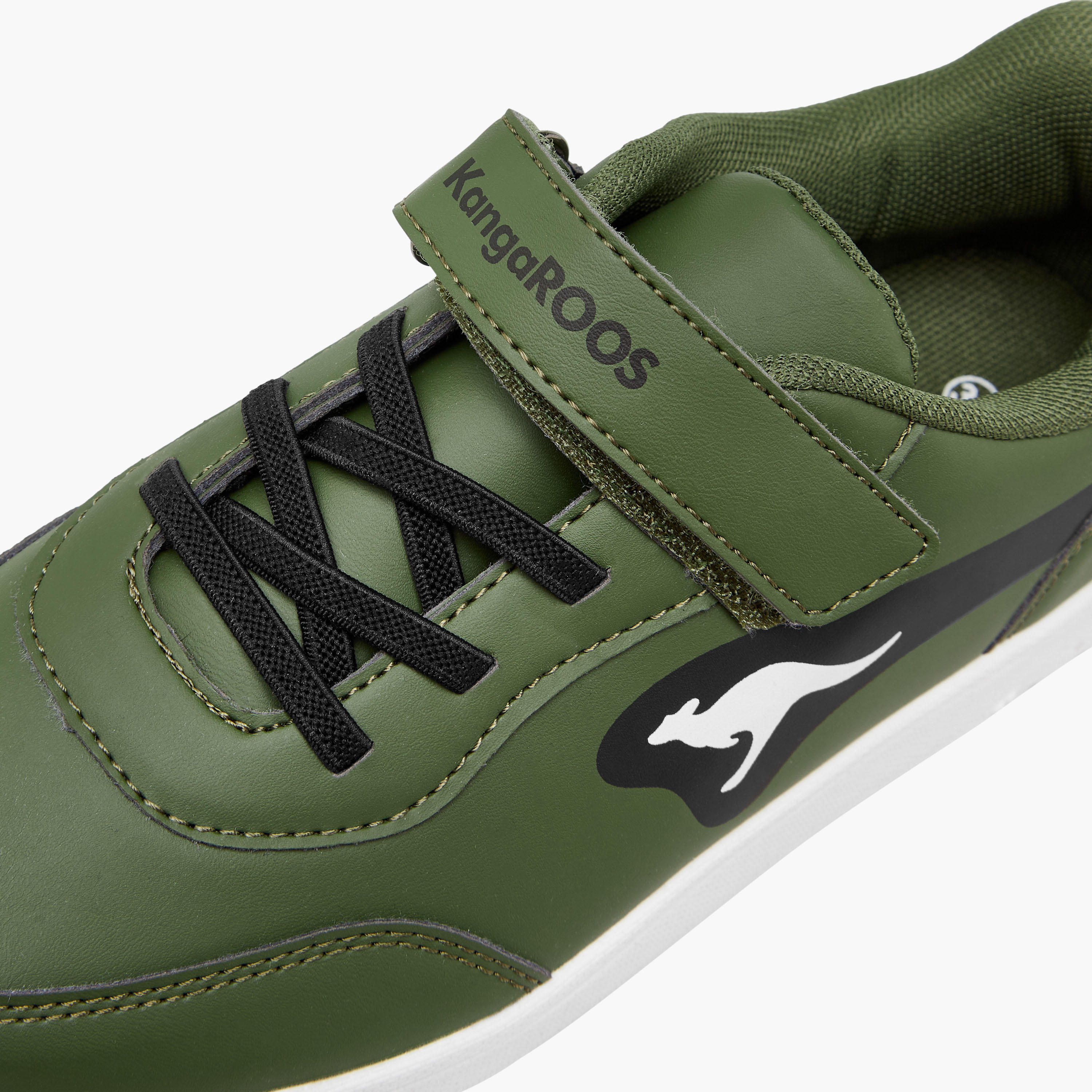 KangaROOS Boys' Panelled Sneakers with Hook and Loop Closure-boys-shoes-sneakers-image-4