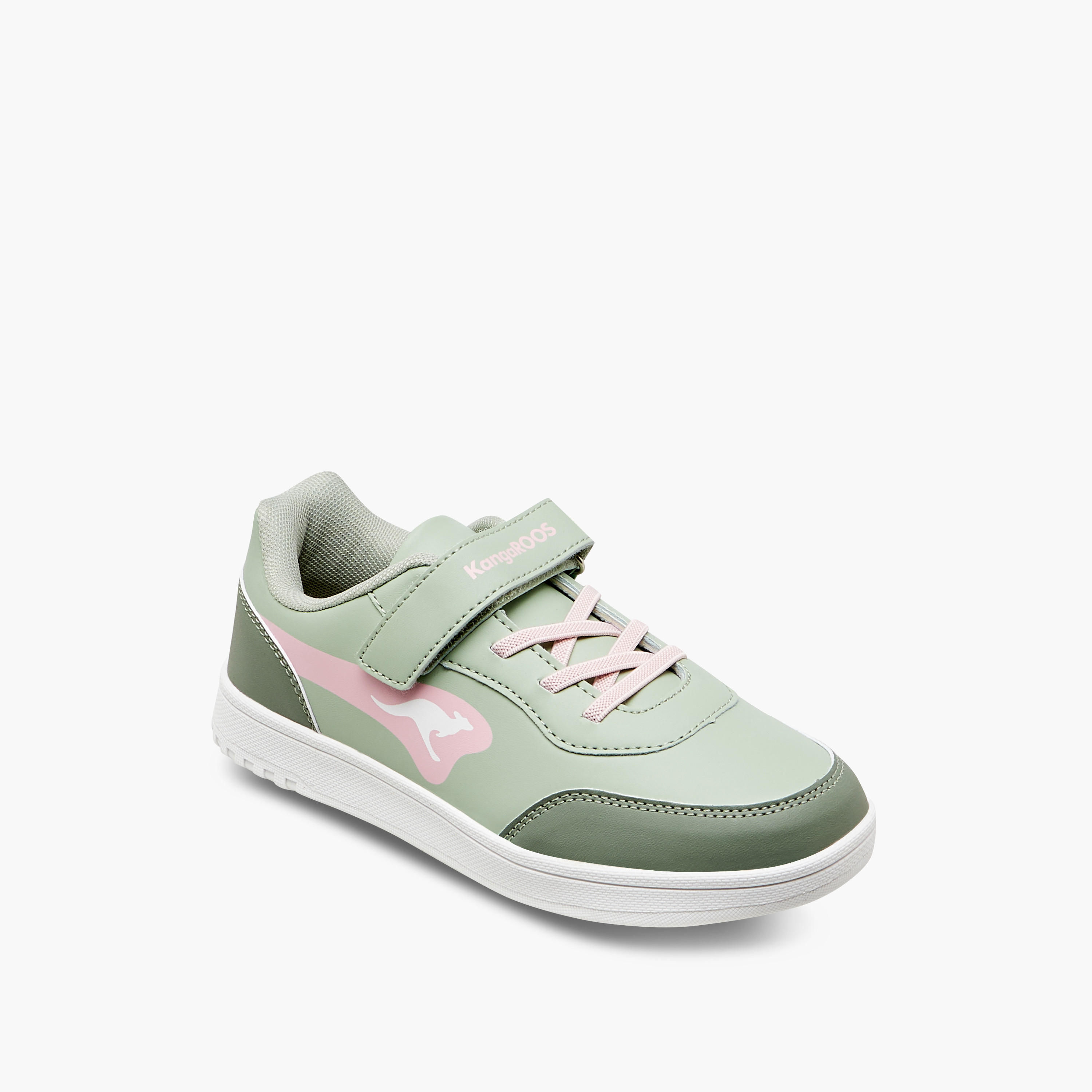 KangaROOS Girls' Panelled Sneakers with Hook and Loop Closure-girls-shoes-sneakers-image-2