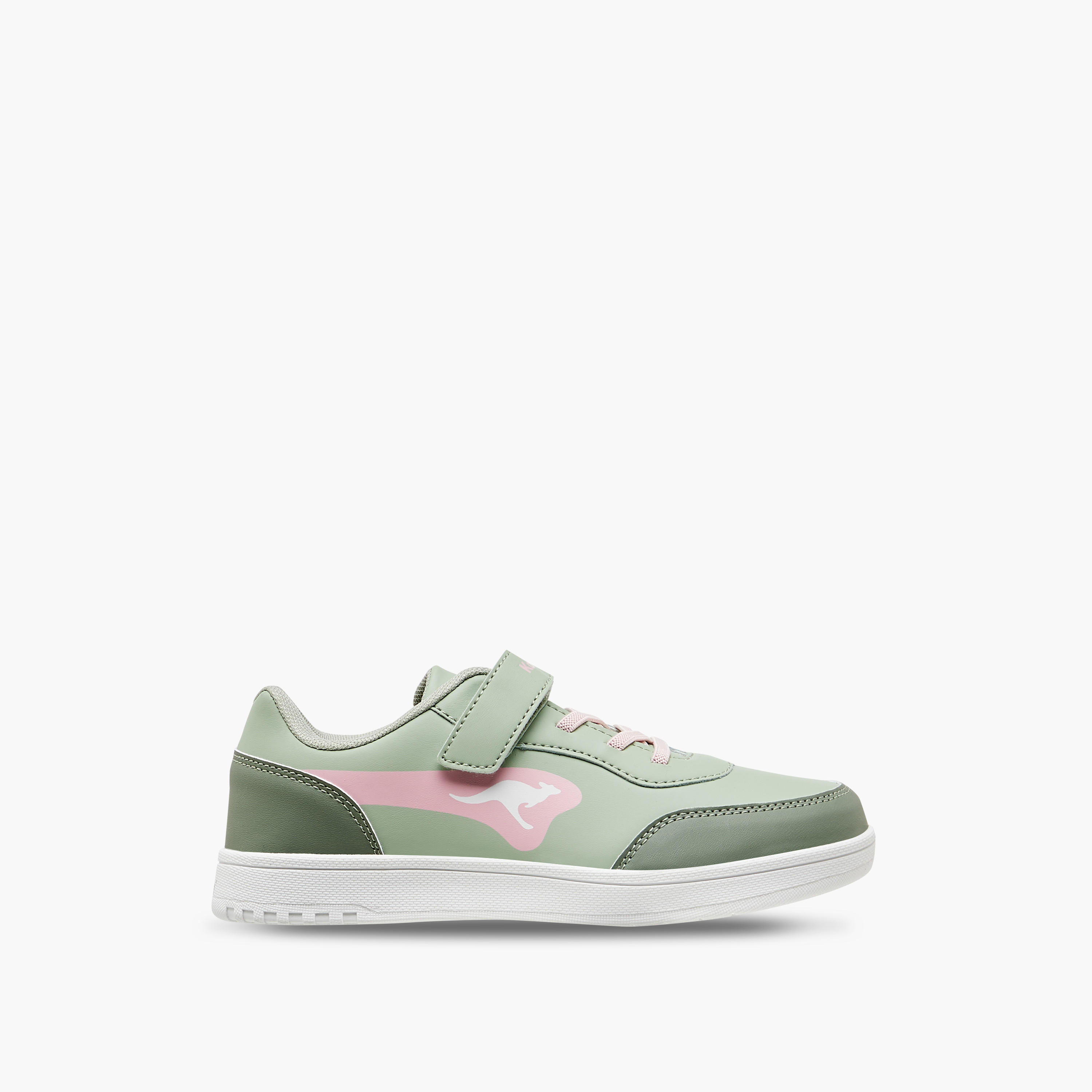 KangaROOS Girls' Panelled Sneakers with Hook and Loop Closure-girls-shoes-sneakers-image-3