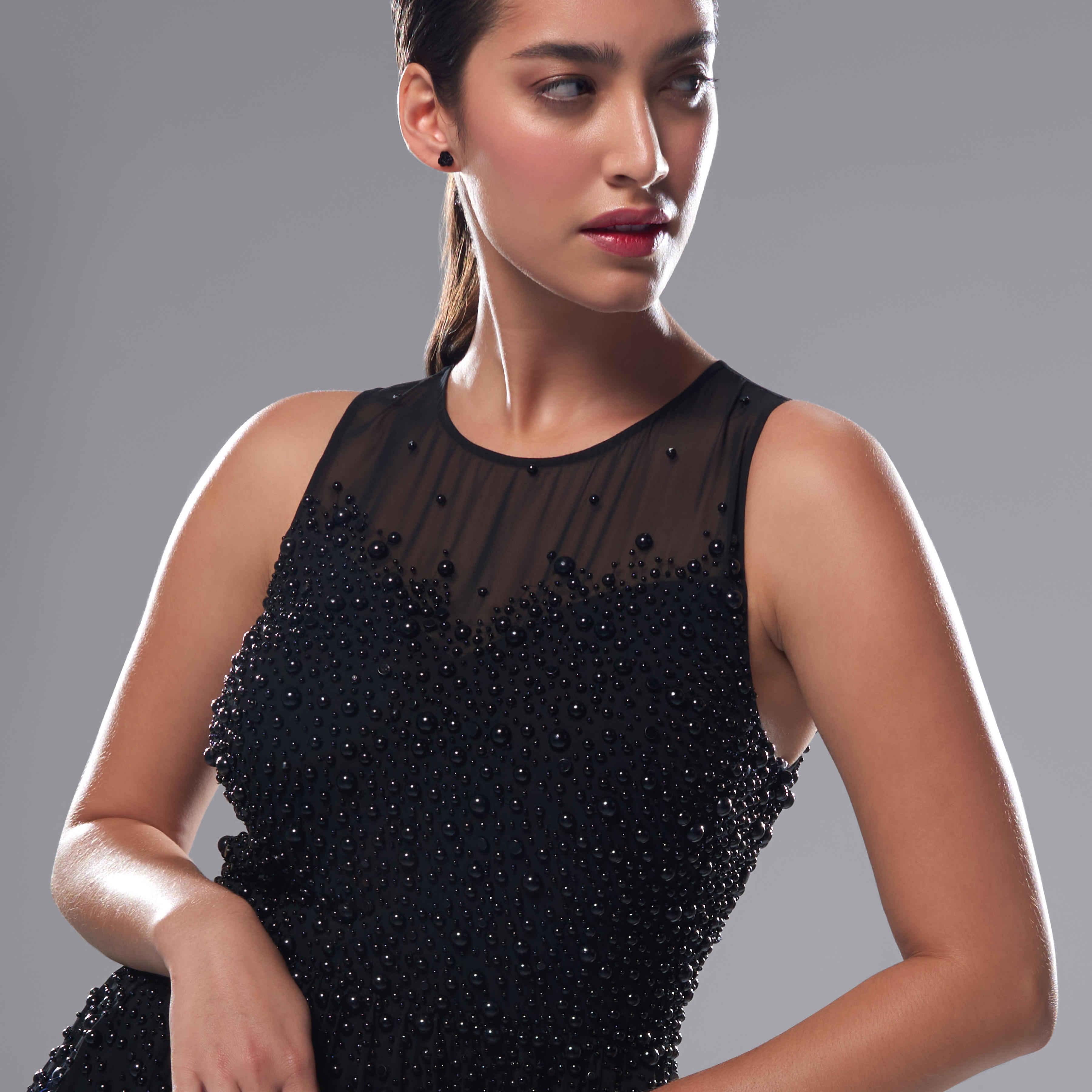 فستان قصير مزين دون أكمام-women-clothing-dresses-image-4
