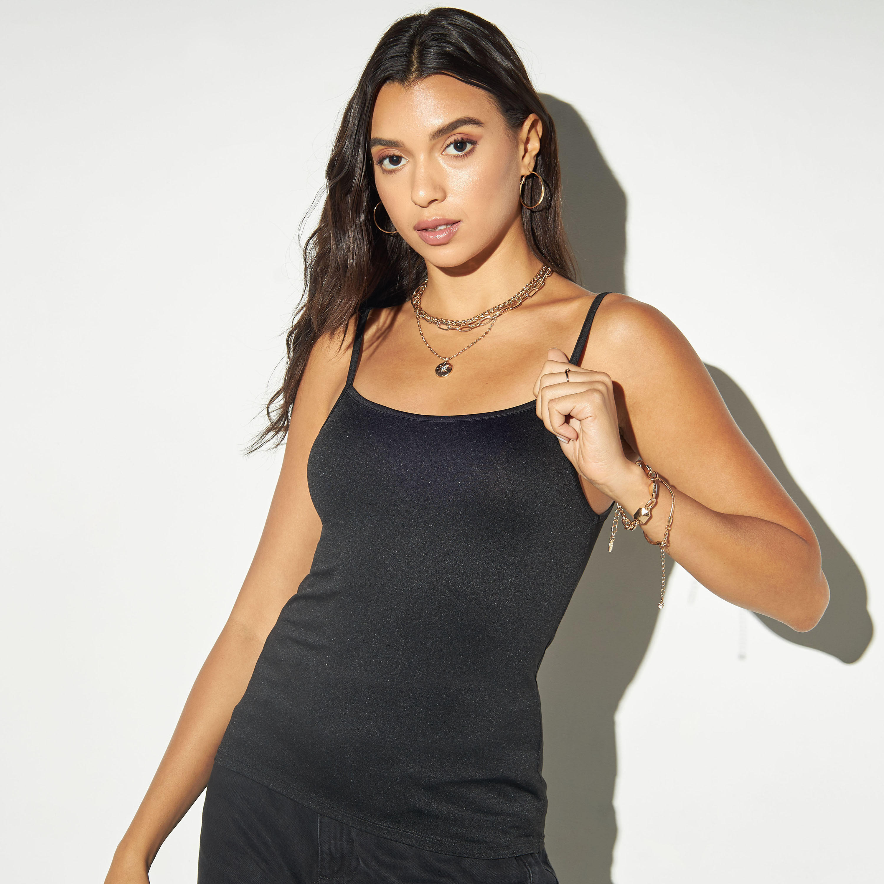 Solid Square Neck Camisole-women-clothing-tshirts-image-1