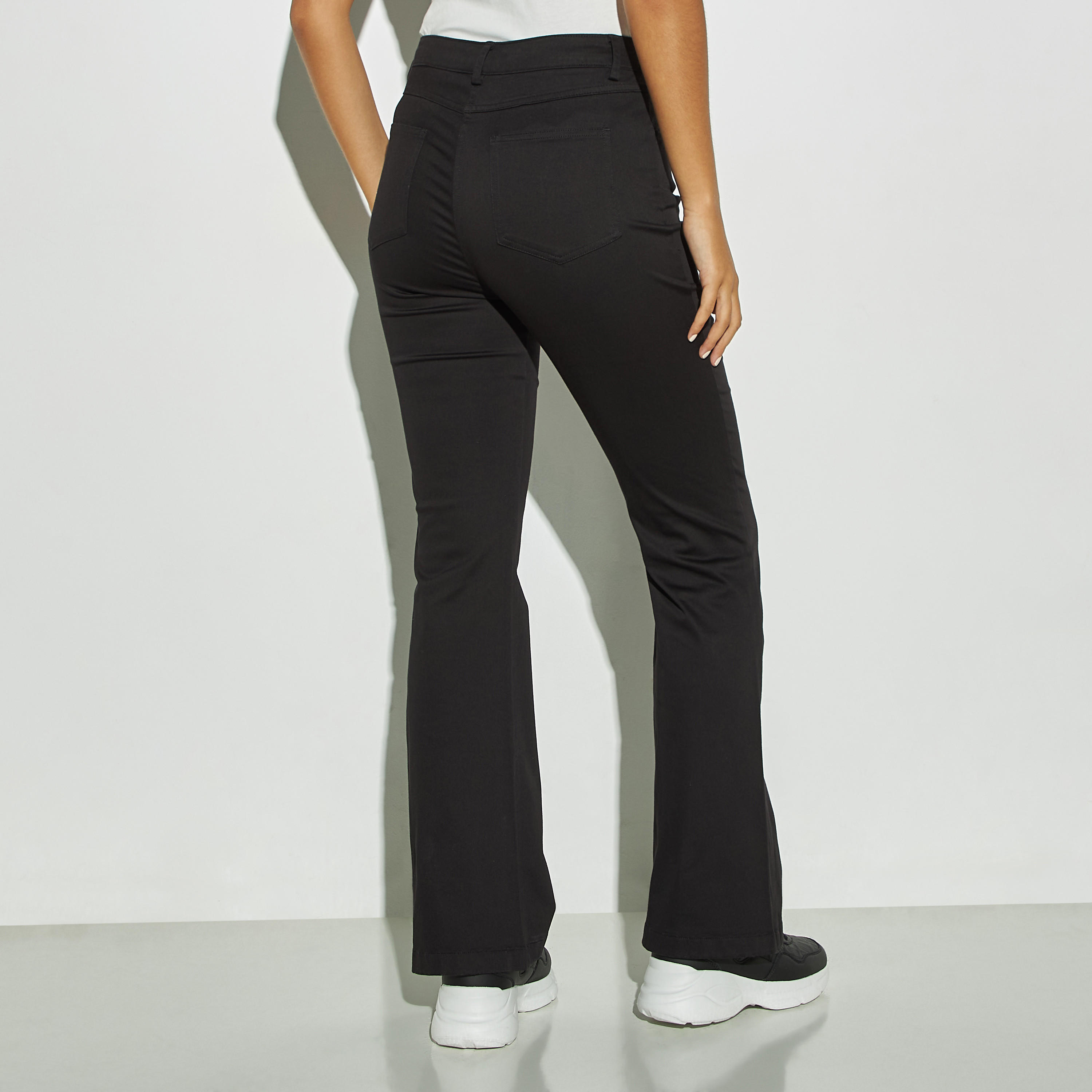 بنطلون سادة واسع الساقين بجيوب-women-clothing-bottoms-jeans-image-2