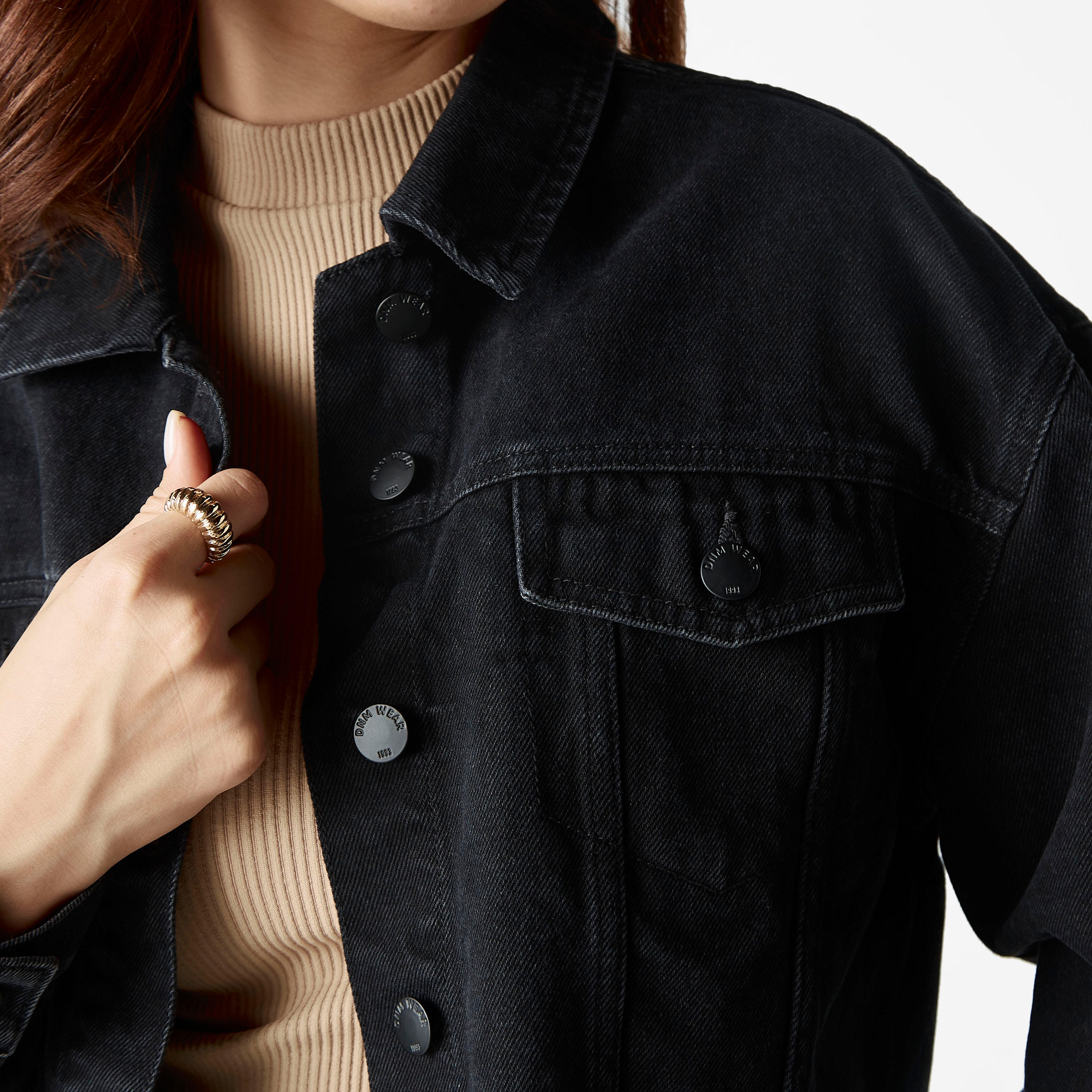 Denim Jacket with Pockets and Long Sleeves-women-winterwear-coatsandjackets-jackets-image-4