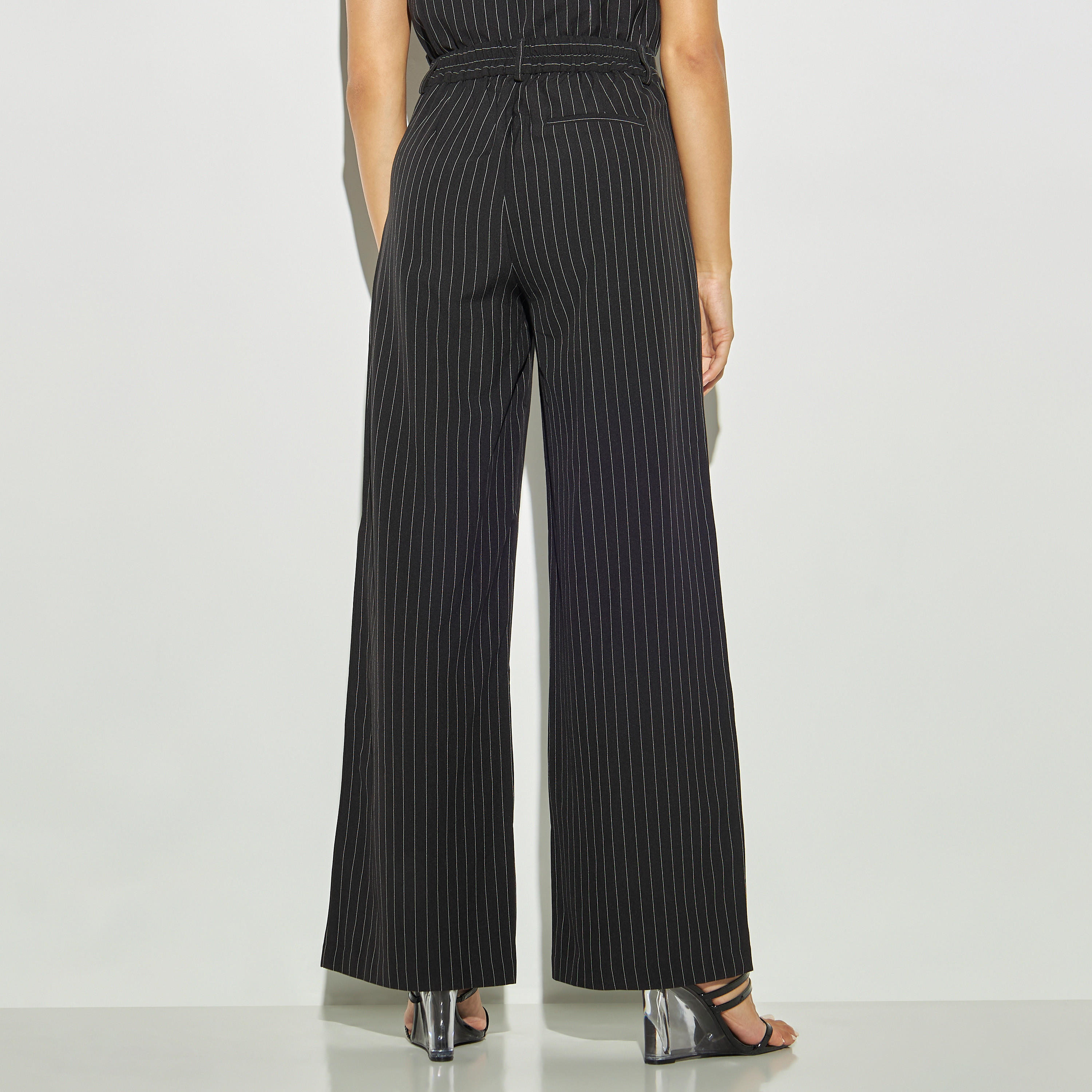 Striped Wide Leg Trousers with Button Closure-women-clothing-bottoms-trousers-image-3