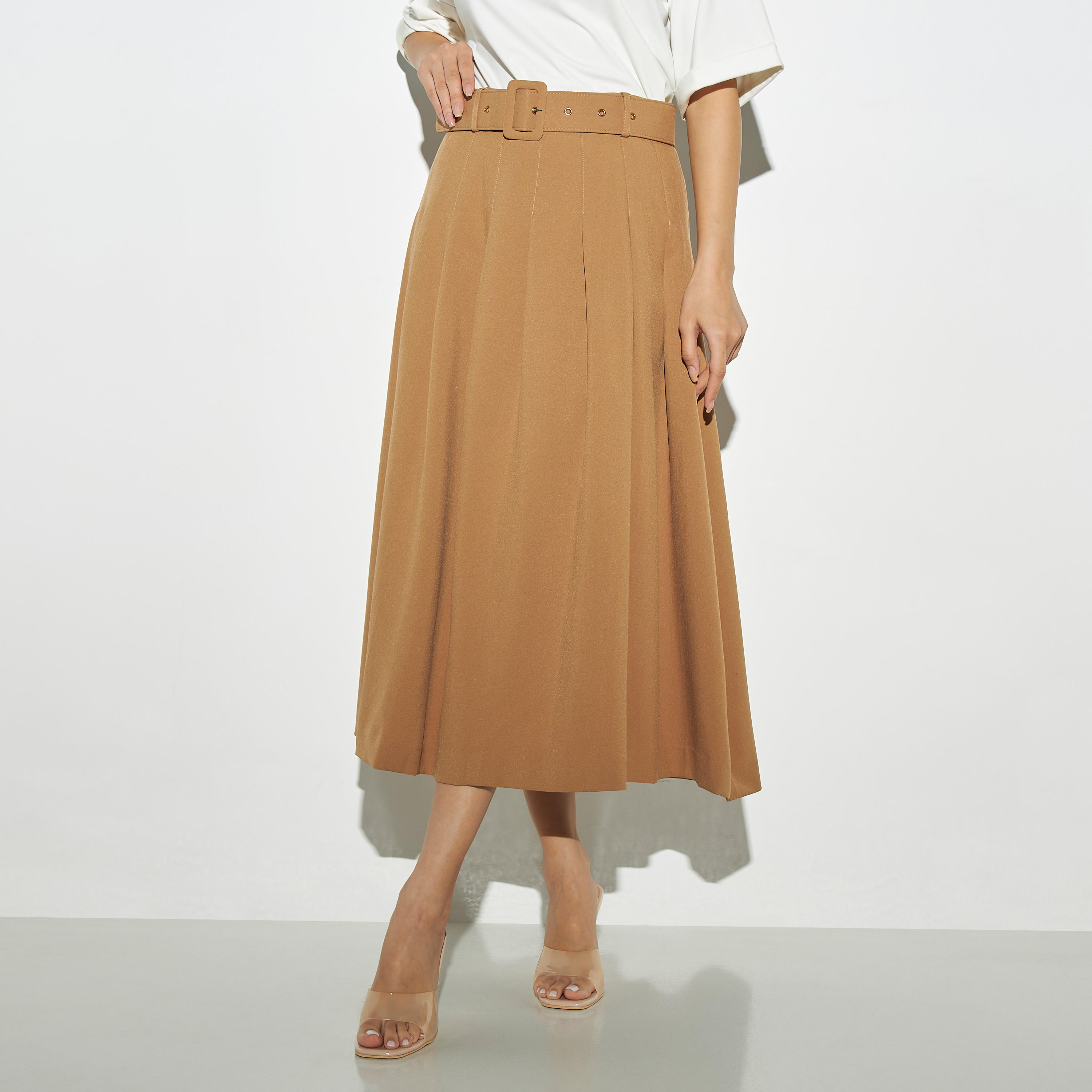 تنورة كشكش بحزام-women-clothing-bottoms-skirts-image-1