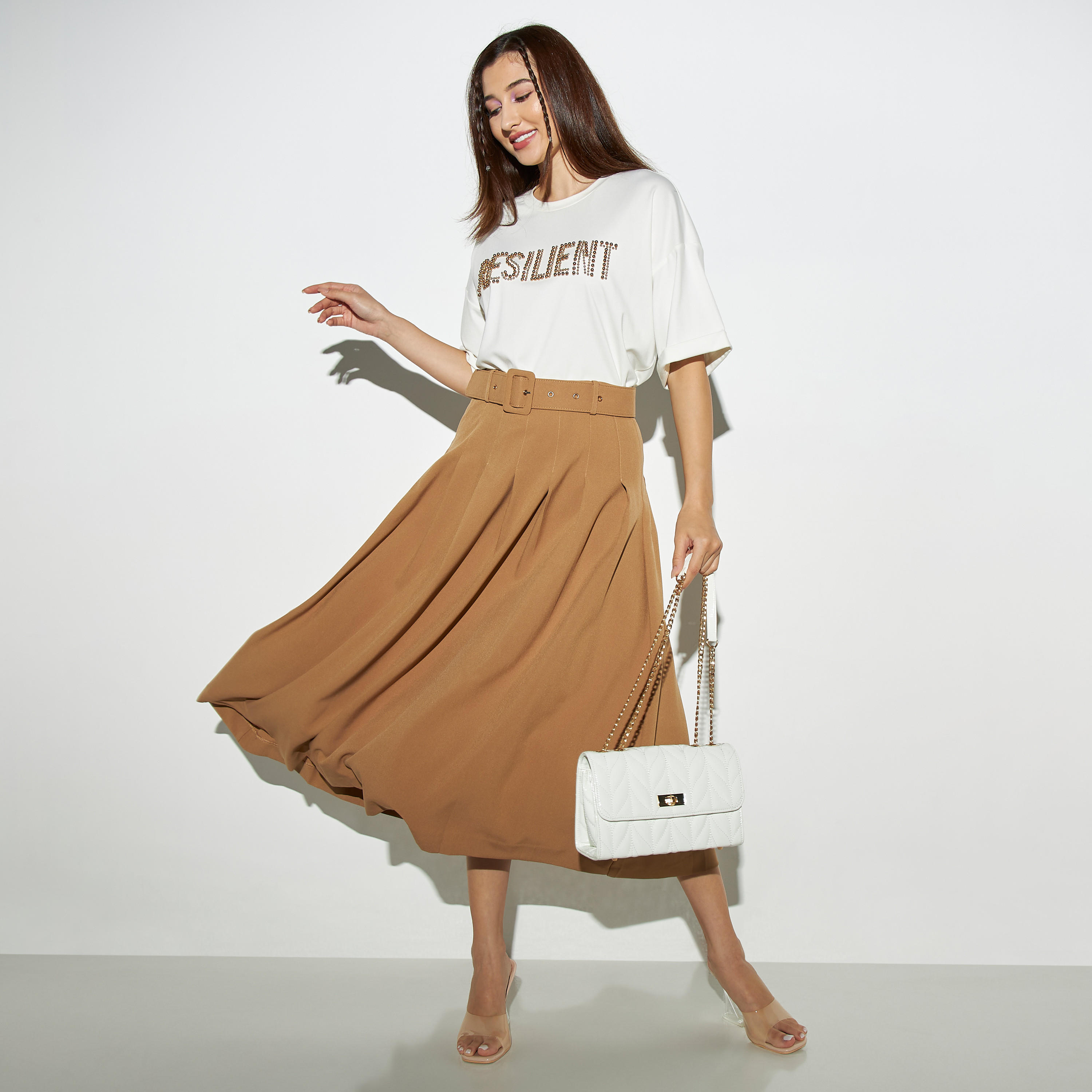 تنورة كشكش بحزام-women-clothing-bottoms-skirts-image-2
