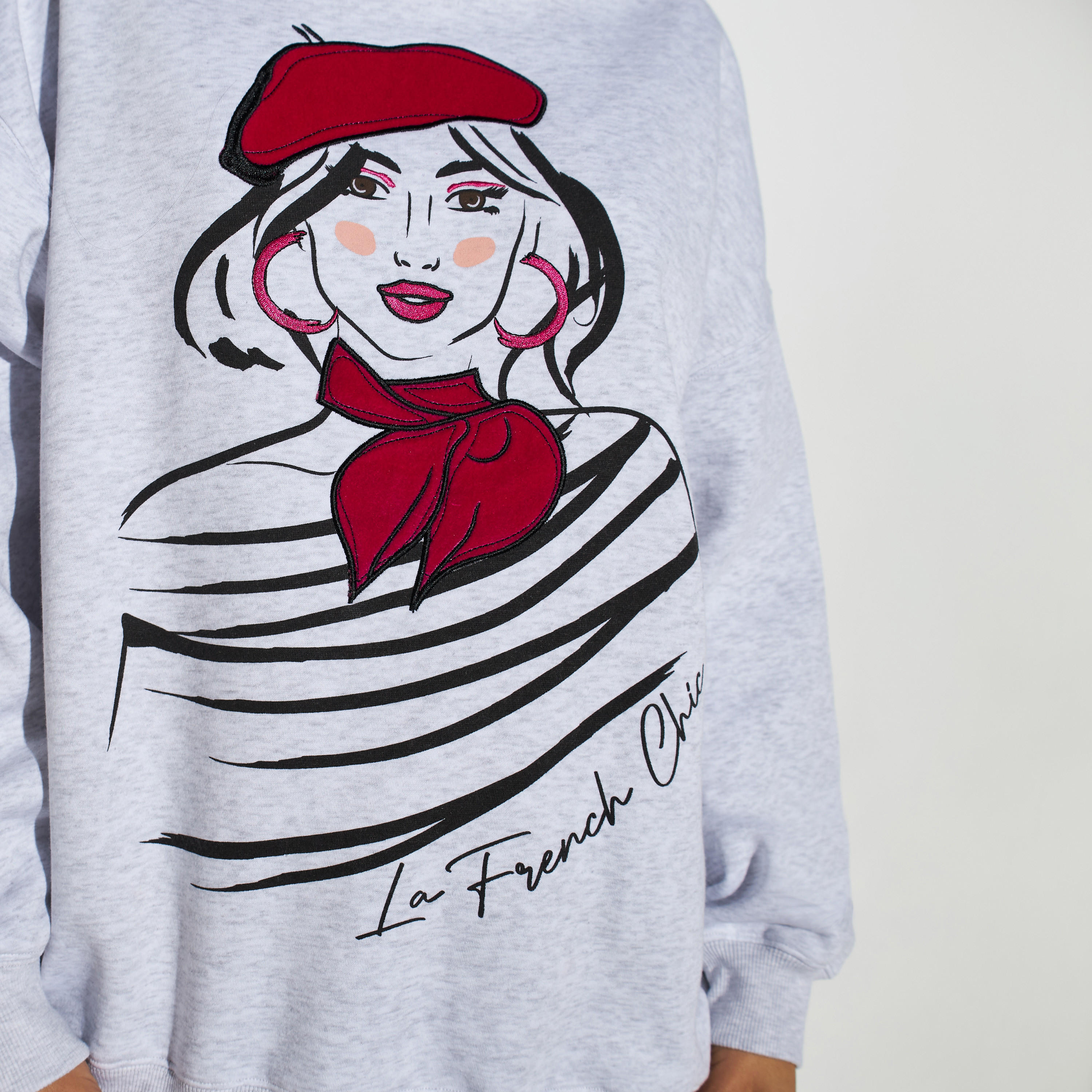 Graphic Print Sweatshirt with Long Sleeves-women-winterwear-hoodiesandsweatshirts-sweatshirts-image-4