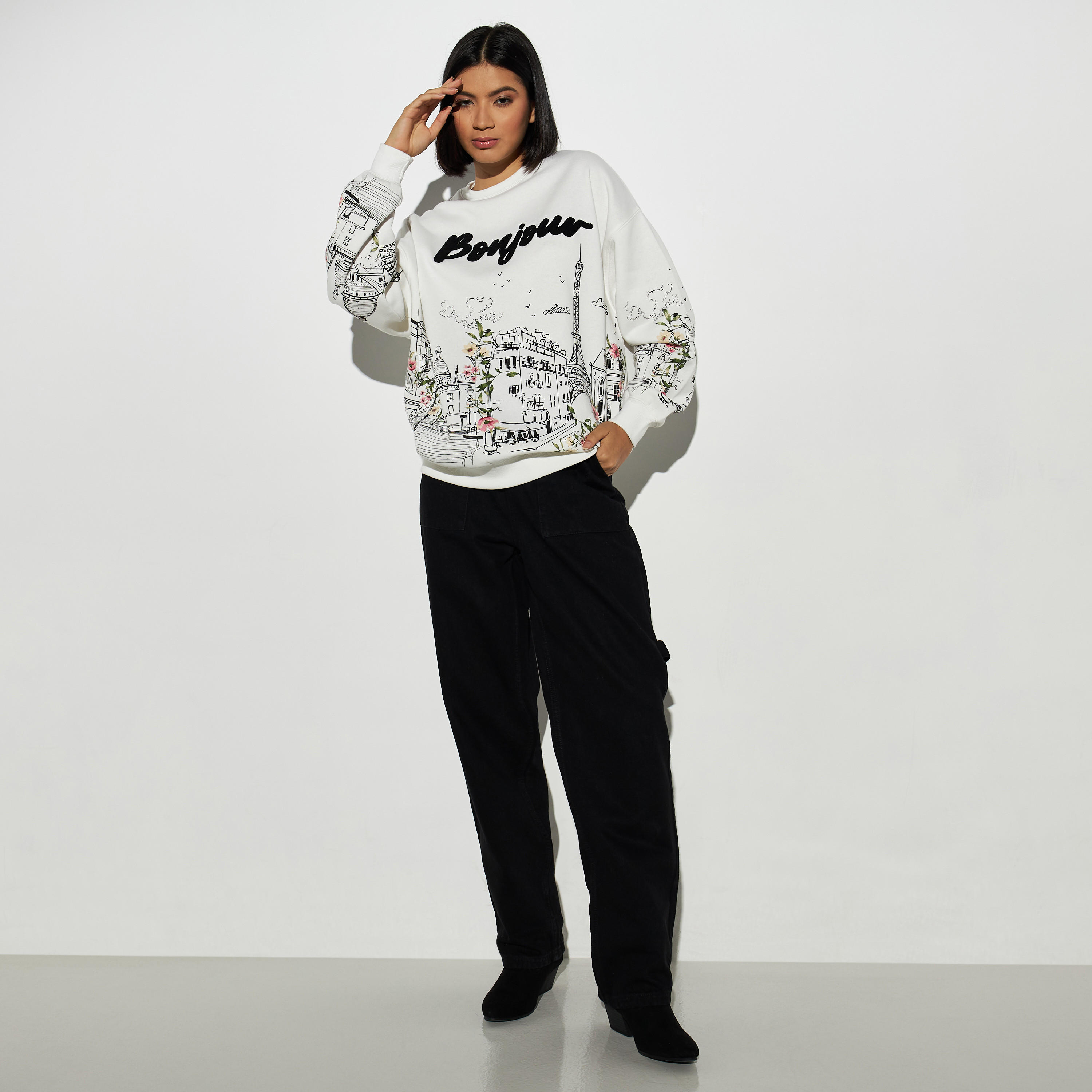 سويت شيرت بأكمام طويلة وطبعات-women-winterwear-hoodiesandsweatshirts-sweatshirts-image-2