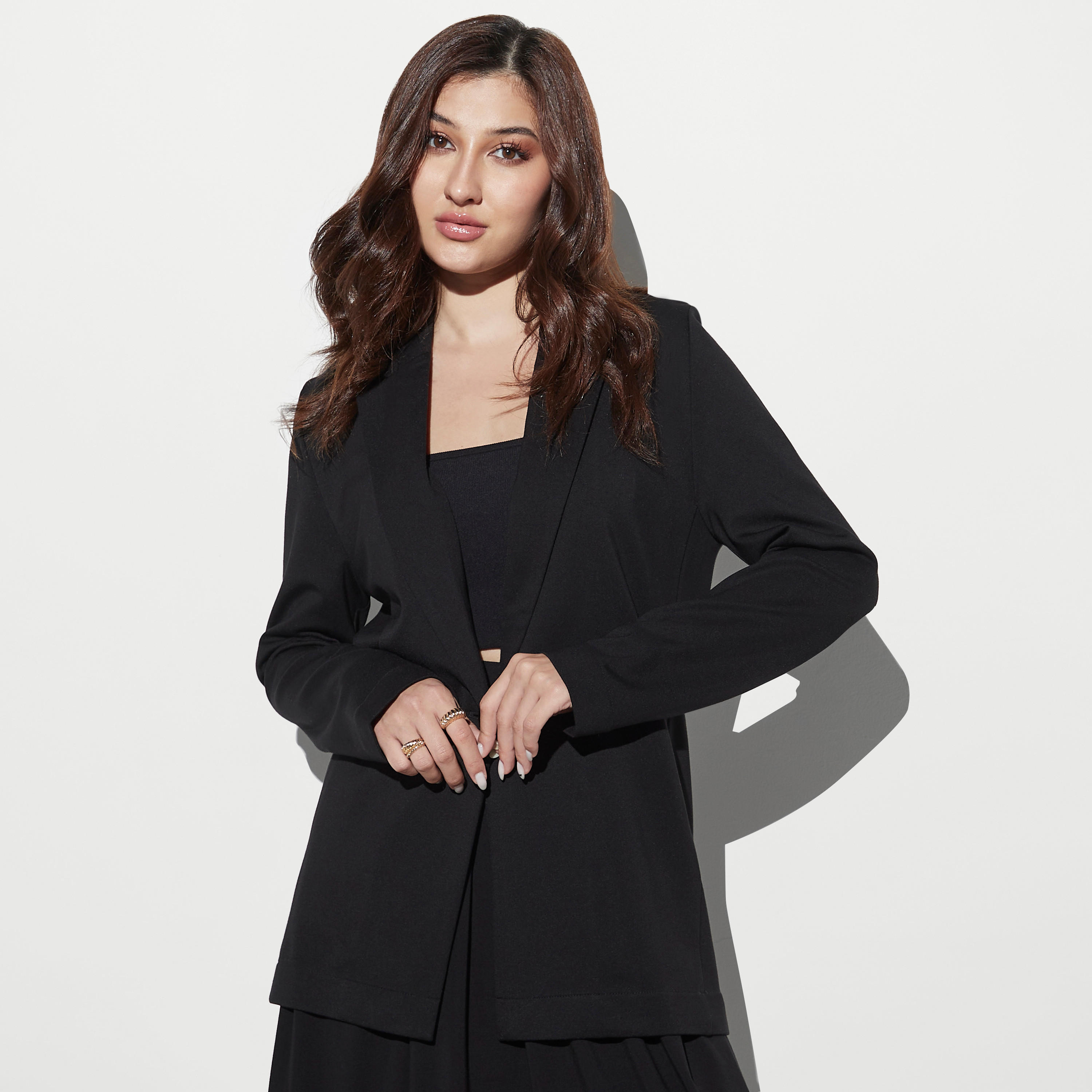 Solid Lightweight Blazer with Notch Lapel-women-winterwear-coatsandjackets-jackets-image-1