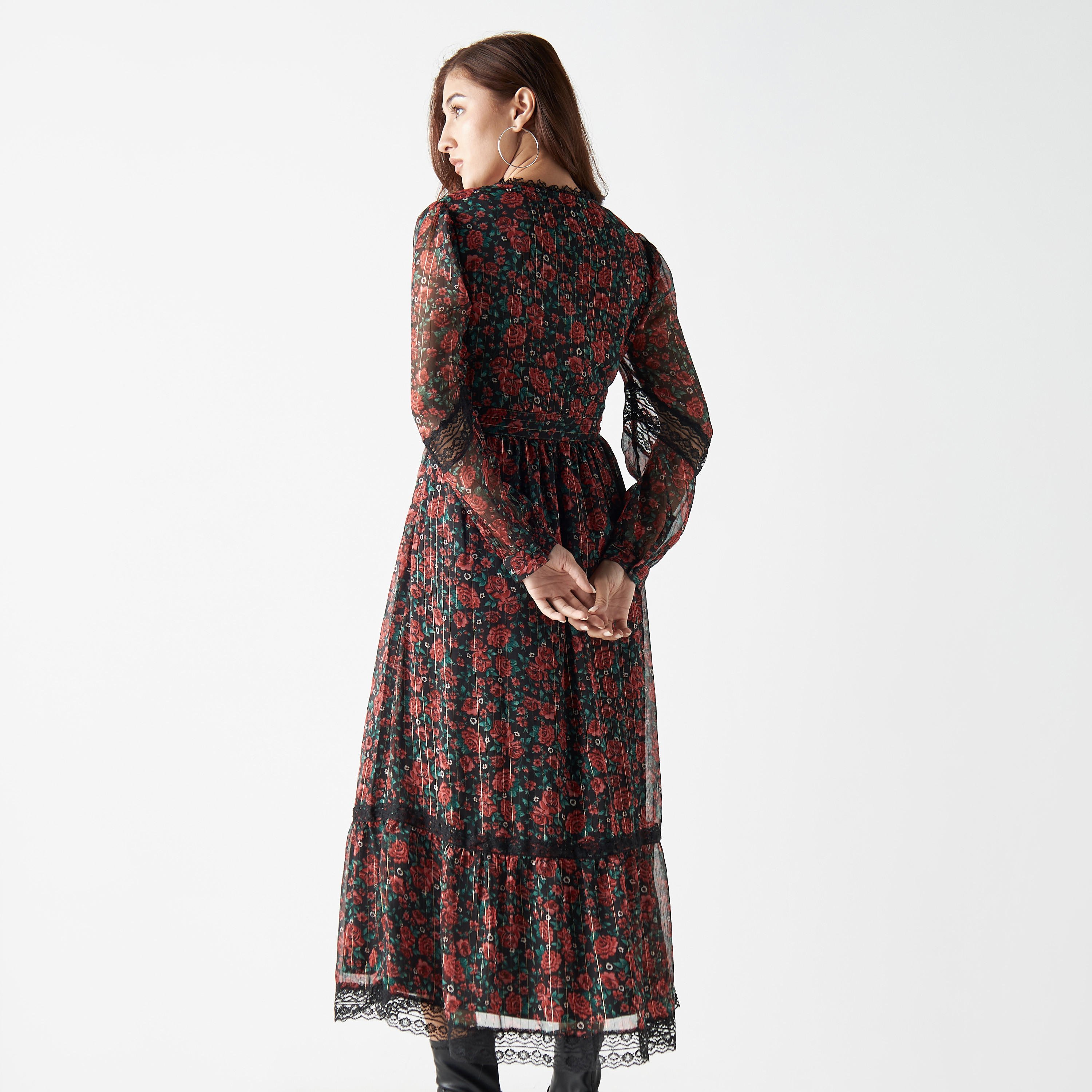 فستان متعدد الطبقات بطبعات أزهار وأكمام طويلة وطبقة شبكية-women-clothing-dresses-image-3