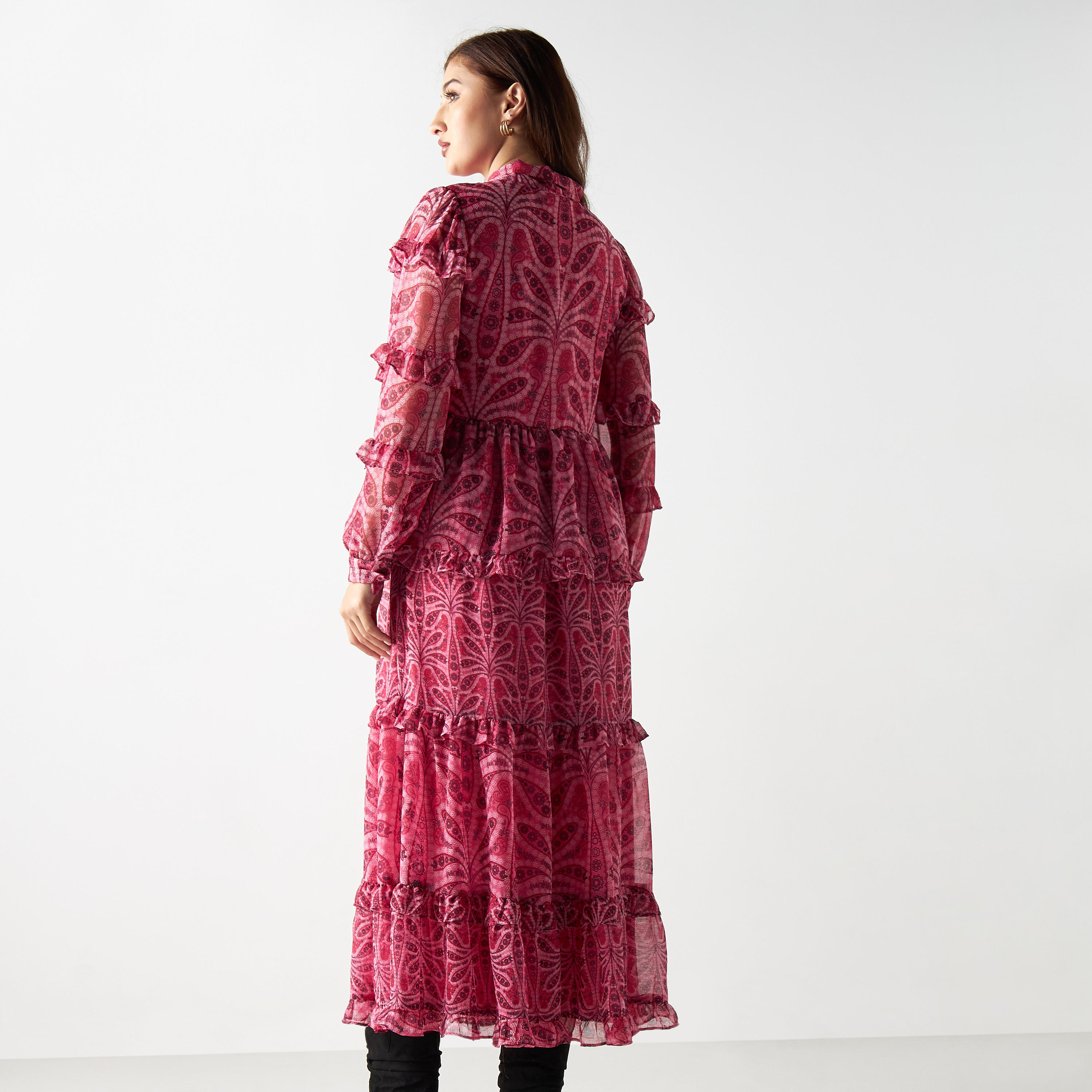 فستان متعدد الطبقات بأكمام كشكش وطبعات-women-clothing-dresses-image-3