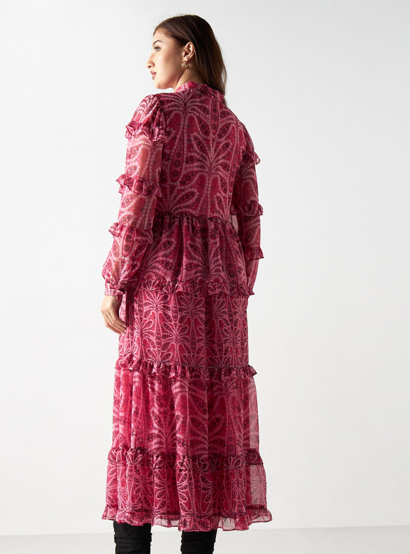 فستان متعدد الطبقات بأكمام كشكش وطبعات-women-clothing-dresses-image-3