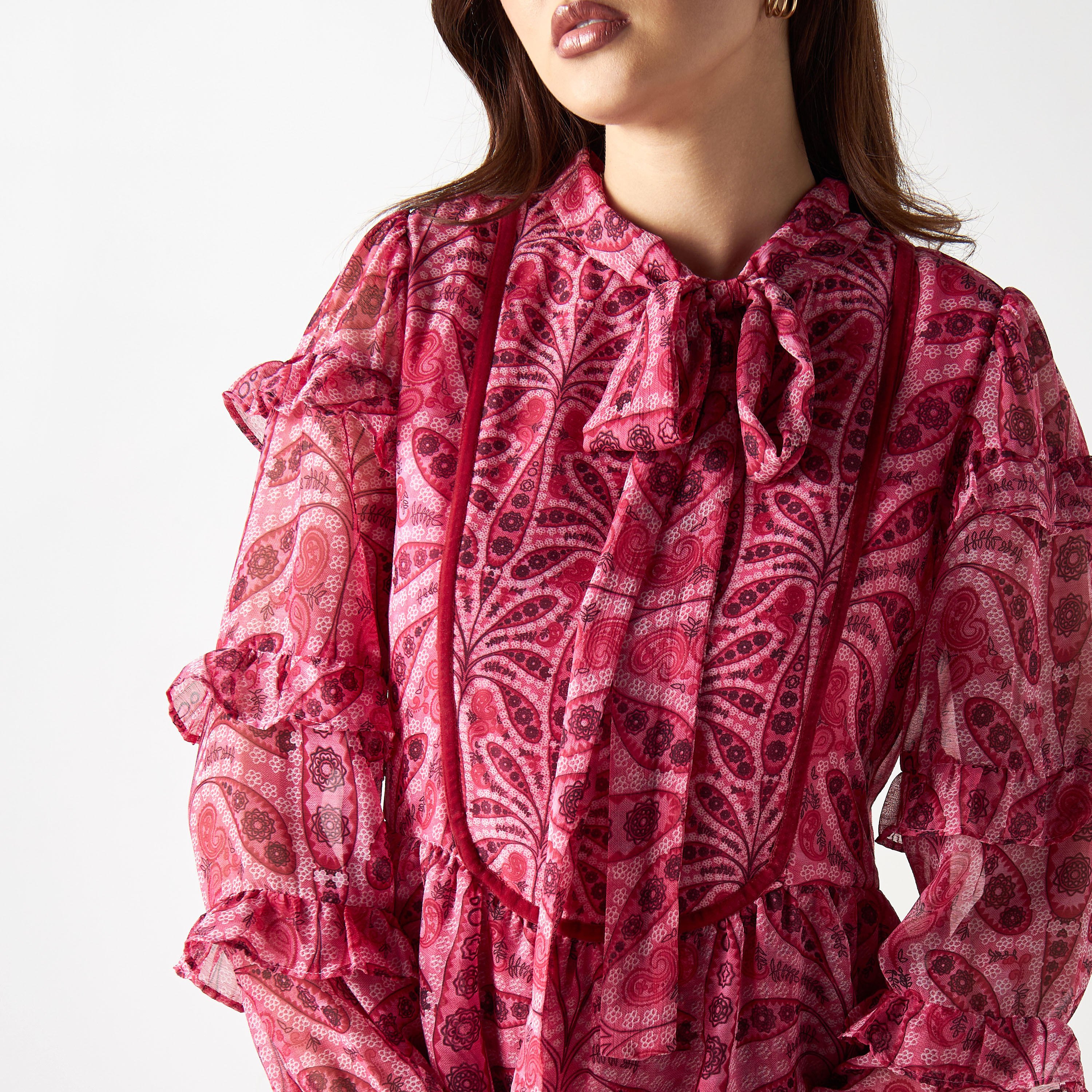 فستان متعدد الطبقات بأكمام كشكش وطبعات-women-clothing-dresses-image-4