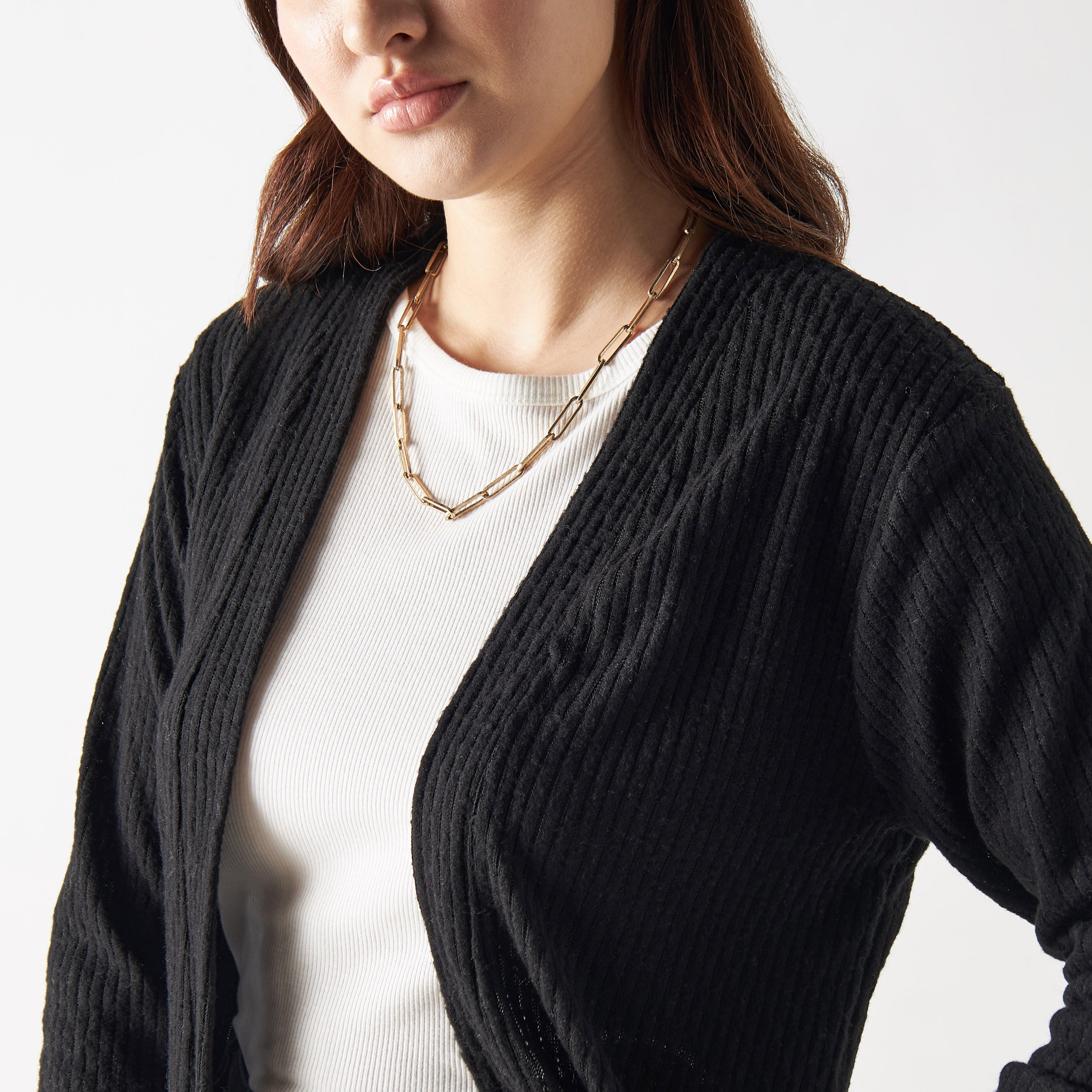Ribbed Open Front Longline Shrug-women-winterwear-cardigansandjumpers-cardigans-image-4