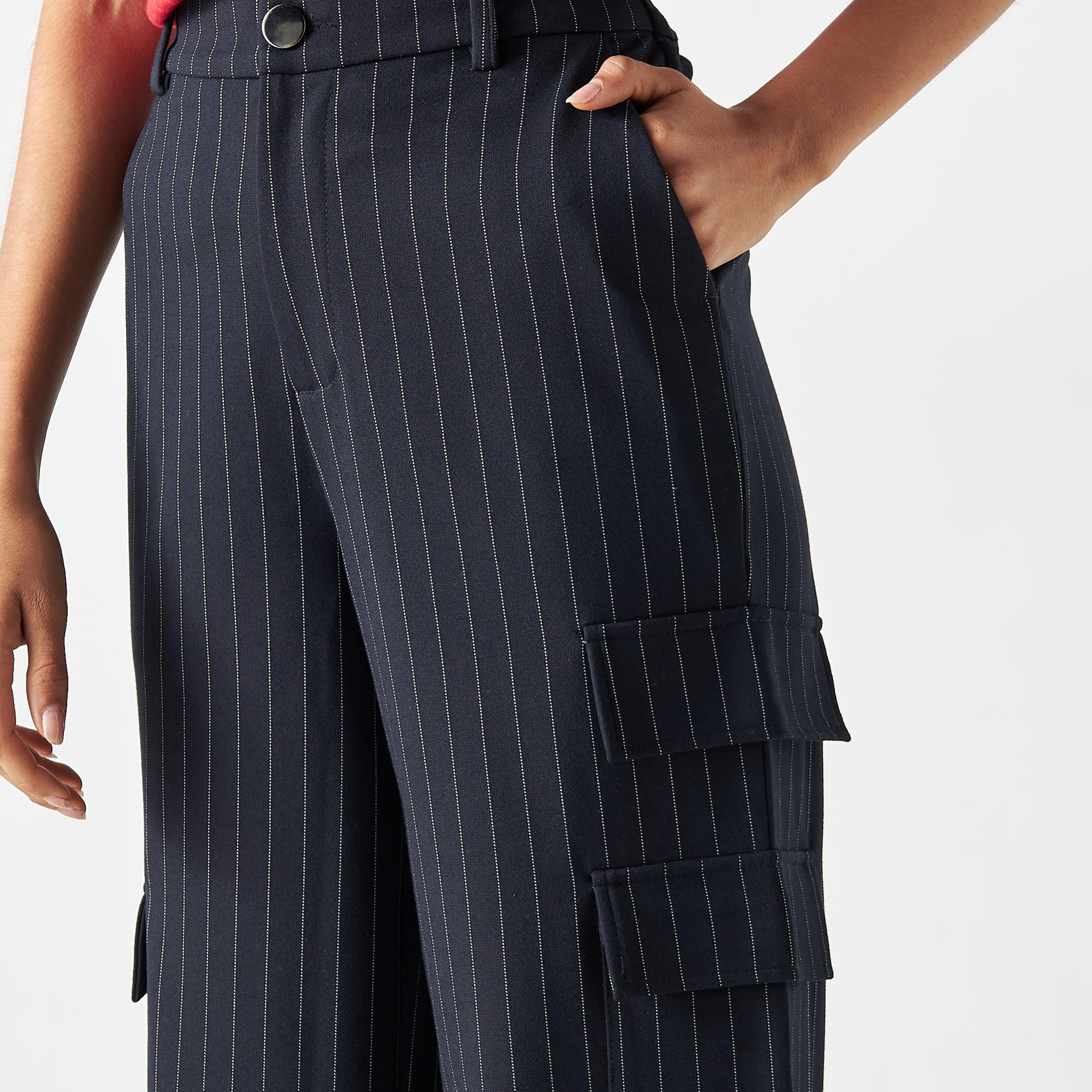 بنطلون كارجو واسع الساقين بقصة مريحة-women-clothing-bottoms-trousers-image-4