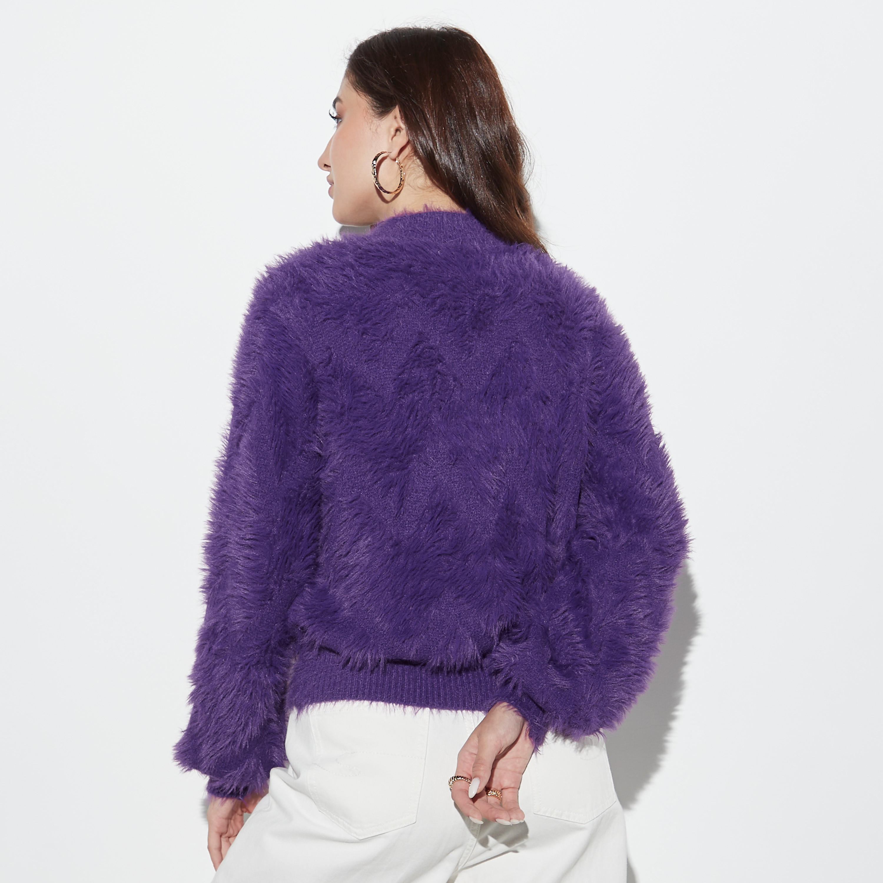 كنزة بارزة الملمس بياقة ضيّقة وأكمام طويلة-women-clothing-cardigansandjumpers-jumpers-image-3