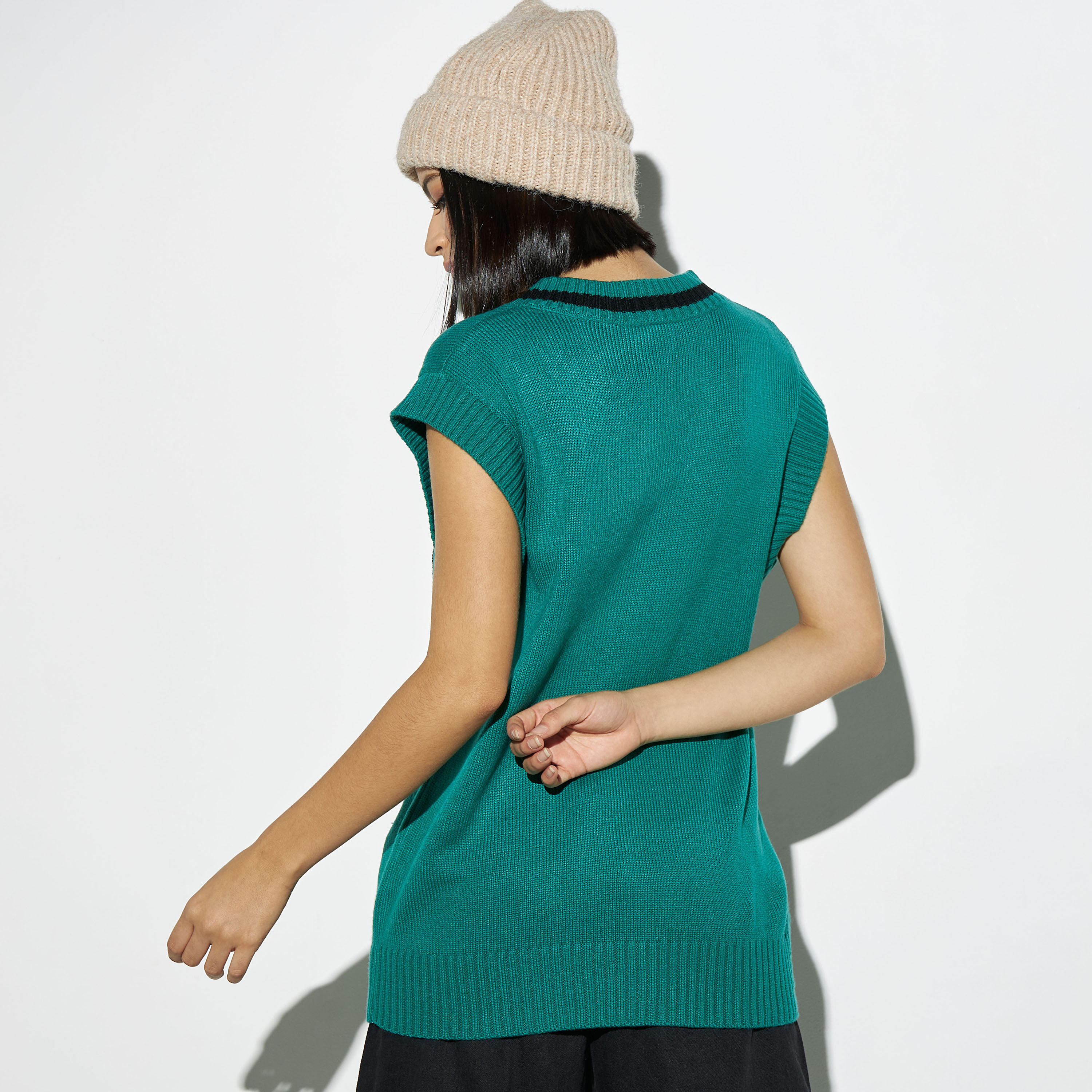 Textured Sleeveless Sweater with V-neck-women-clothing-cardigansandjumpers-jumpers-image-3