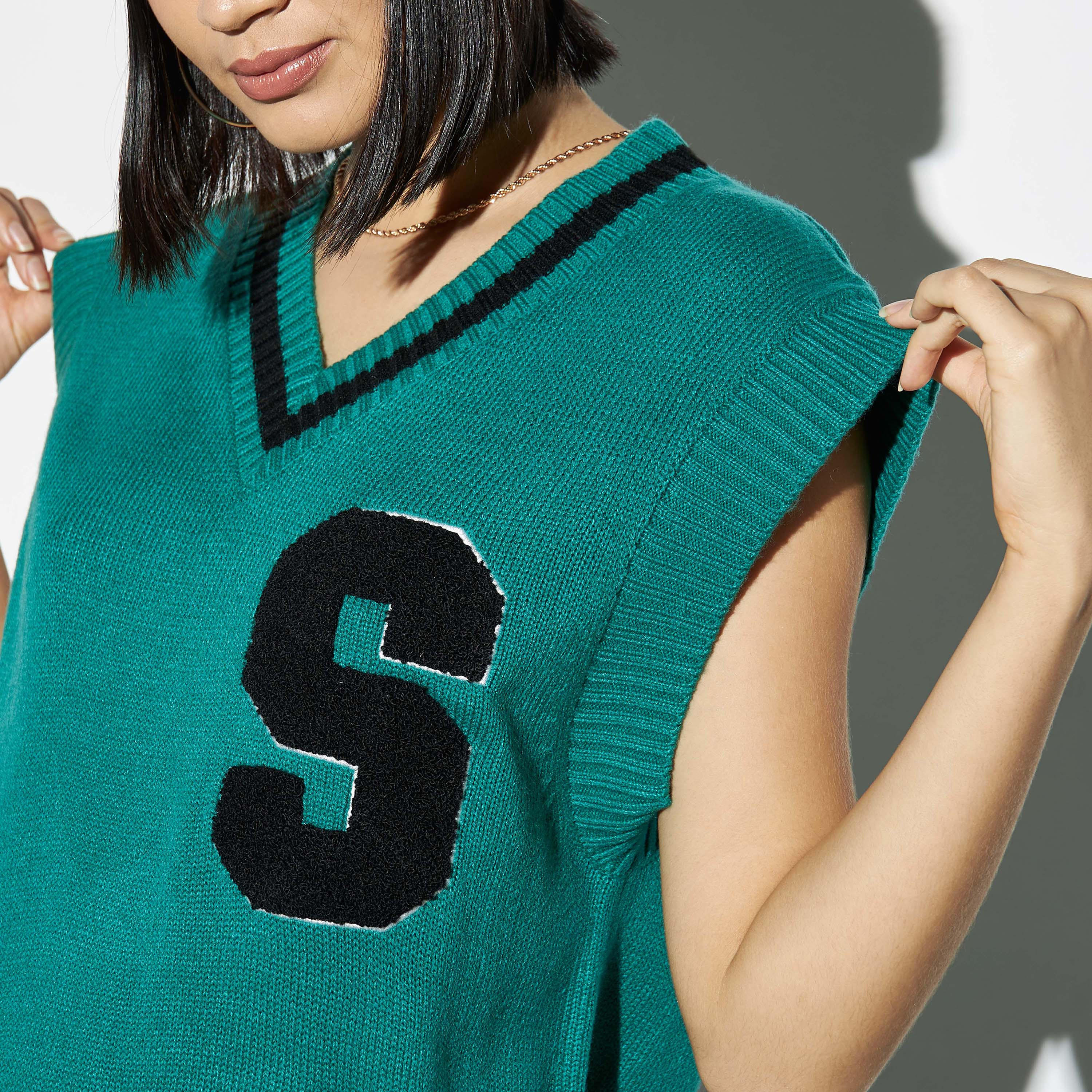 Textured Sleeveless Sweater with V-neck-women-clothing-cardigansandjumpers-jumpers-image-4