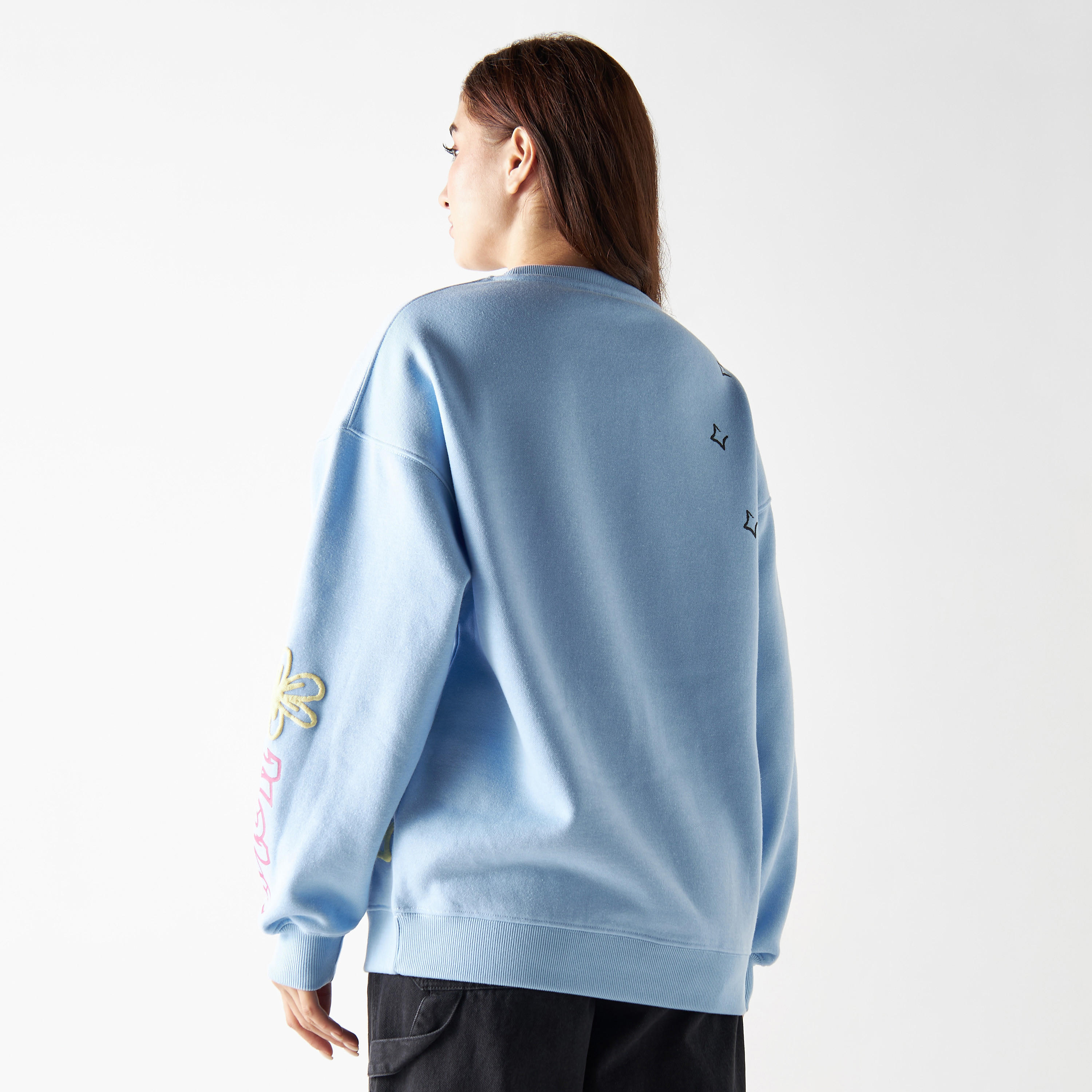 Graphic Print Sweatshirt with Long Sleeves-women-winterwear-hoodiesandsweatshirts-sweatshirts-image-3