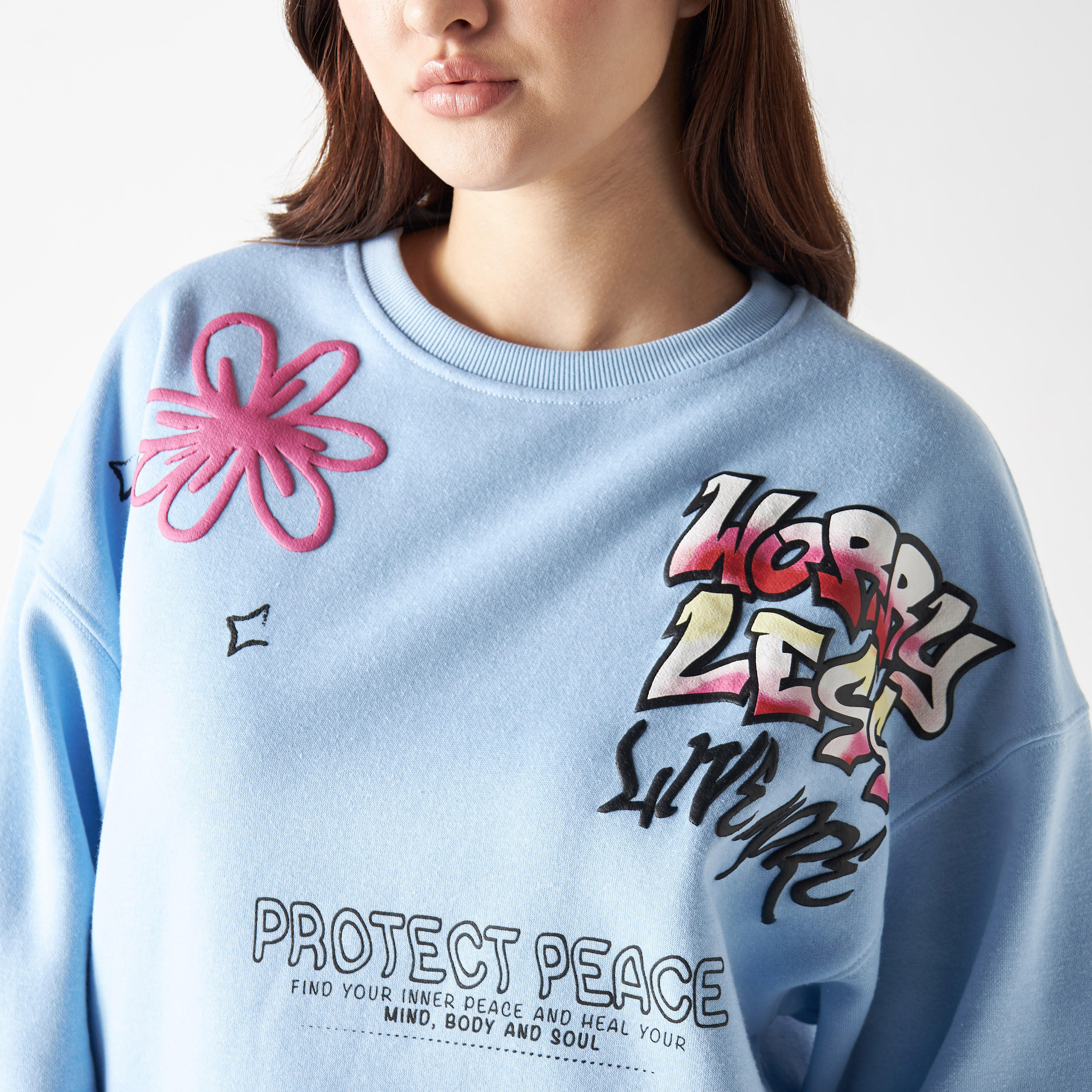 Graphic Print Sweatshirt with Long Sleeves-women-winterwear-hoodiesandsweatshirts-sweatshirts-image-4