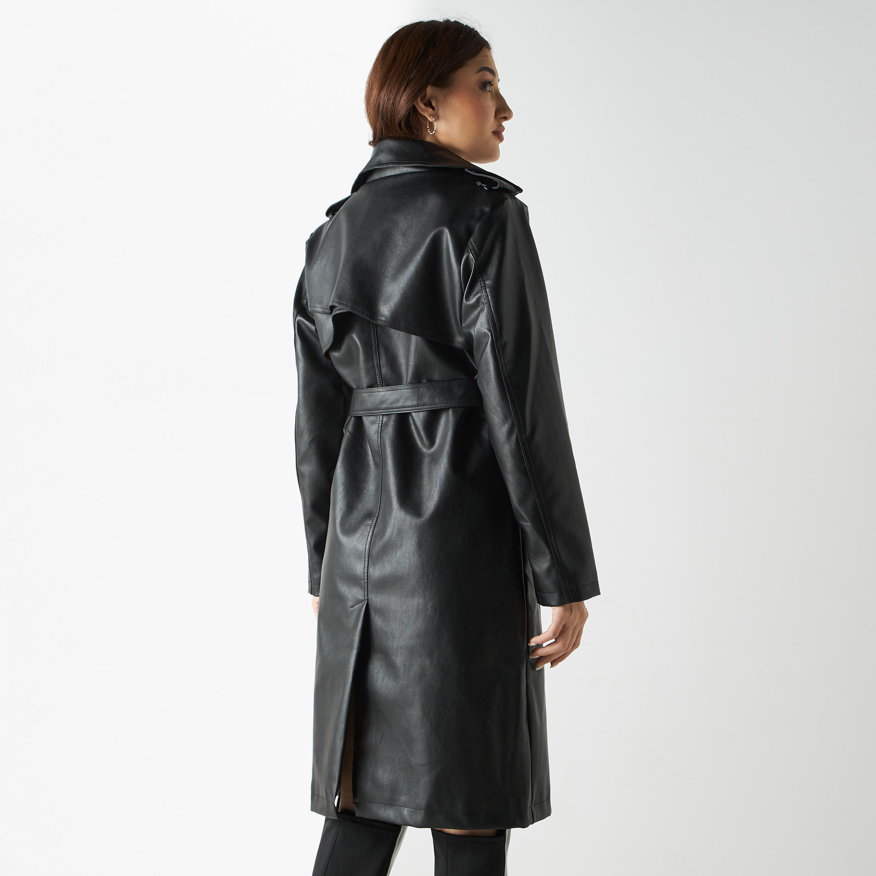 Solid Trench Coat with Notch Lapel and Belt Tie-Ups-women-clothing-coatsandjackets-coats-image-3