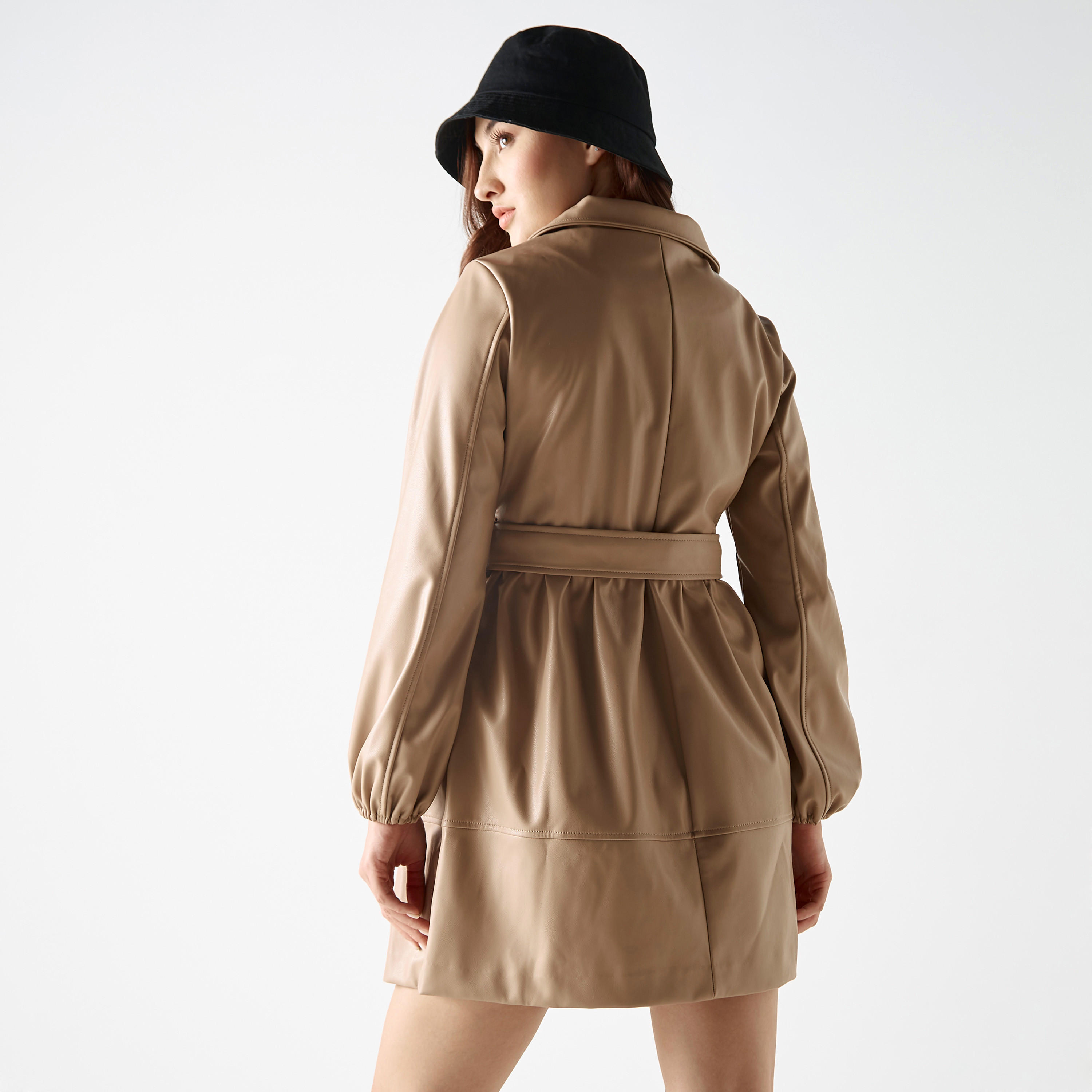 فستان قميص سادة بياقة وحزام-women-clothing-dresses-image-3
